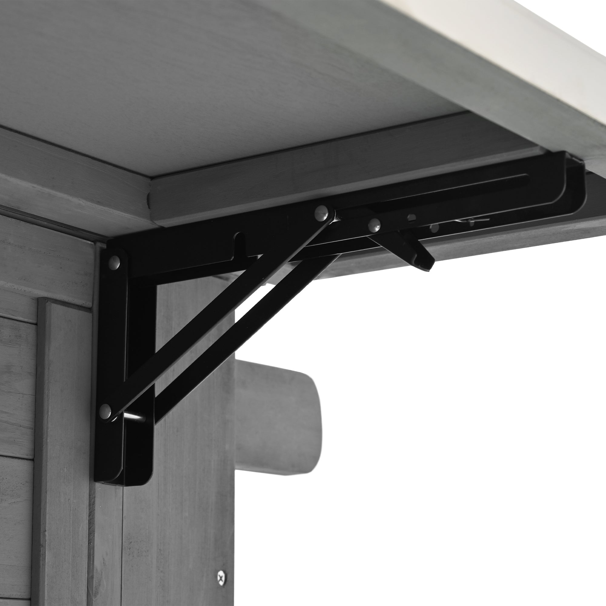 Outdoor Kitchen Island Fir Wood Kitchen Island with Stainless Steel Top, Ample Storage, Towel and Spice Racks, Bottle Opener, Grey