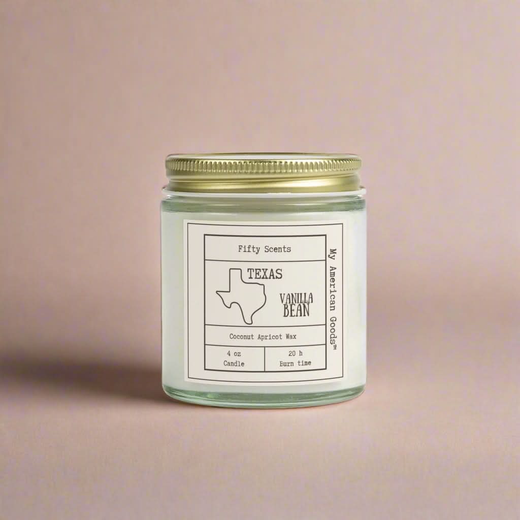 Texas - Vanilla Bean Scented Candle - Coconut Apricot Wax