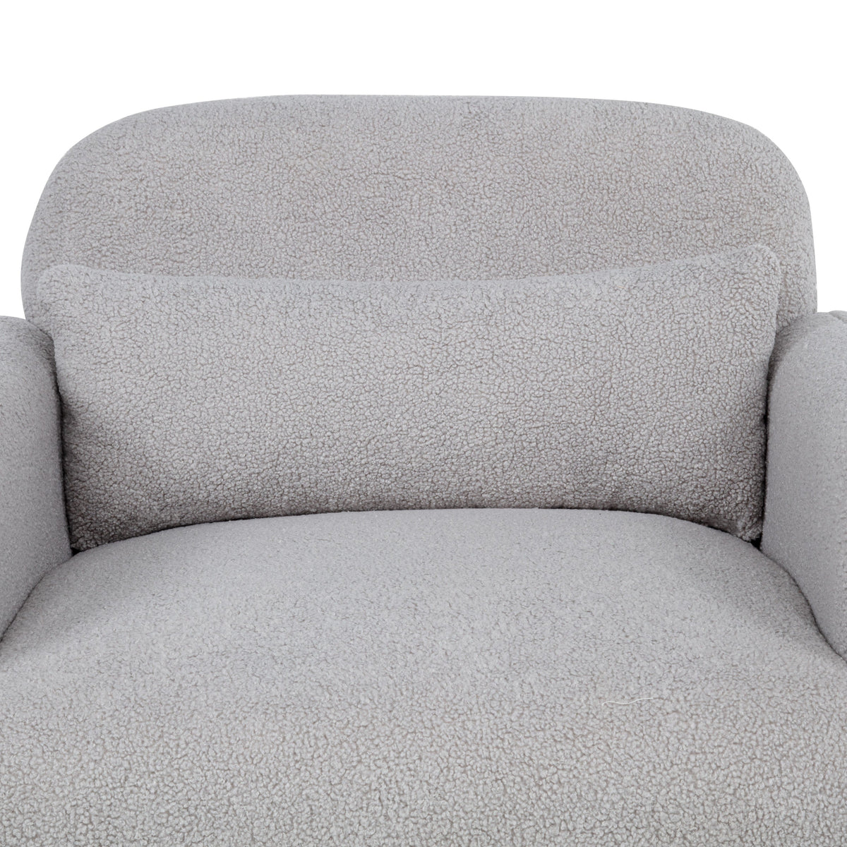 Stylish and Minimalist Teddy Fleece Single Sofa Chair with Arms and Pillow, Armchair, Accent Chair for Living Room, Bedroom, Study,Grey
