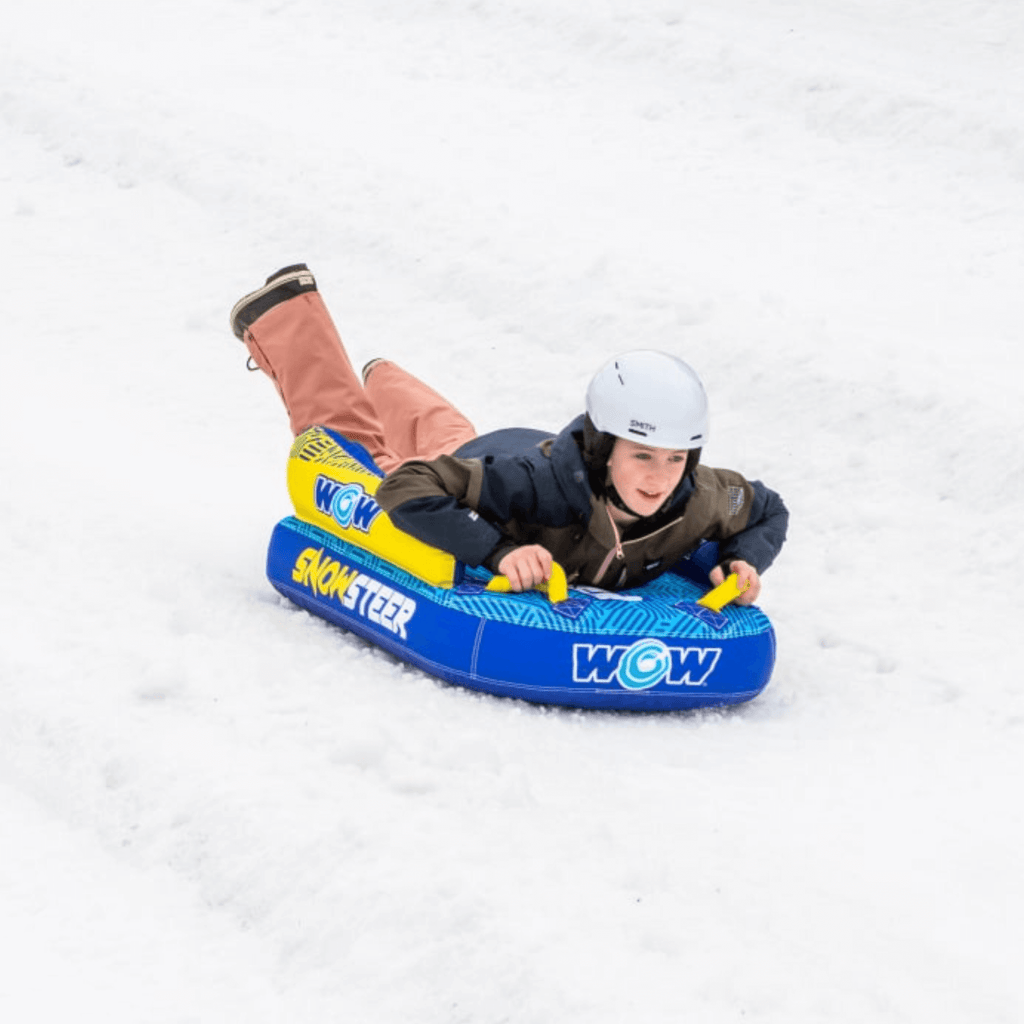 WOW Watersports SnowSteer Snow Sled with Lying Position for Easy Sledding