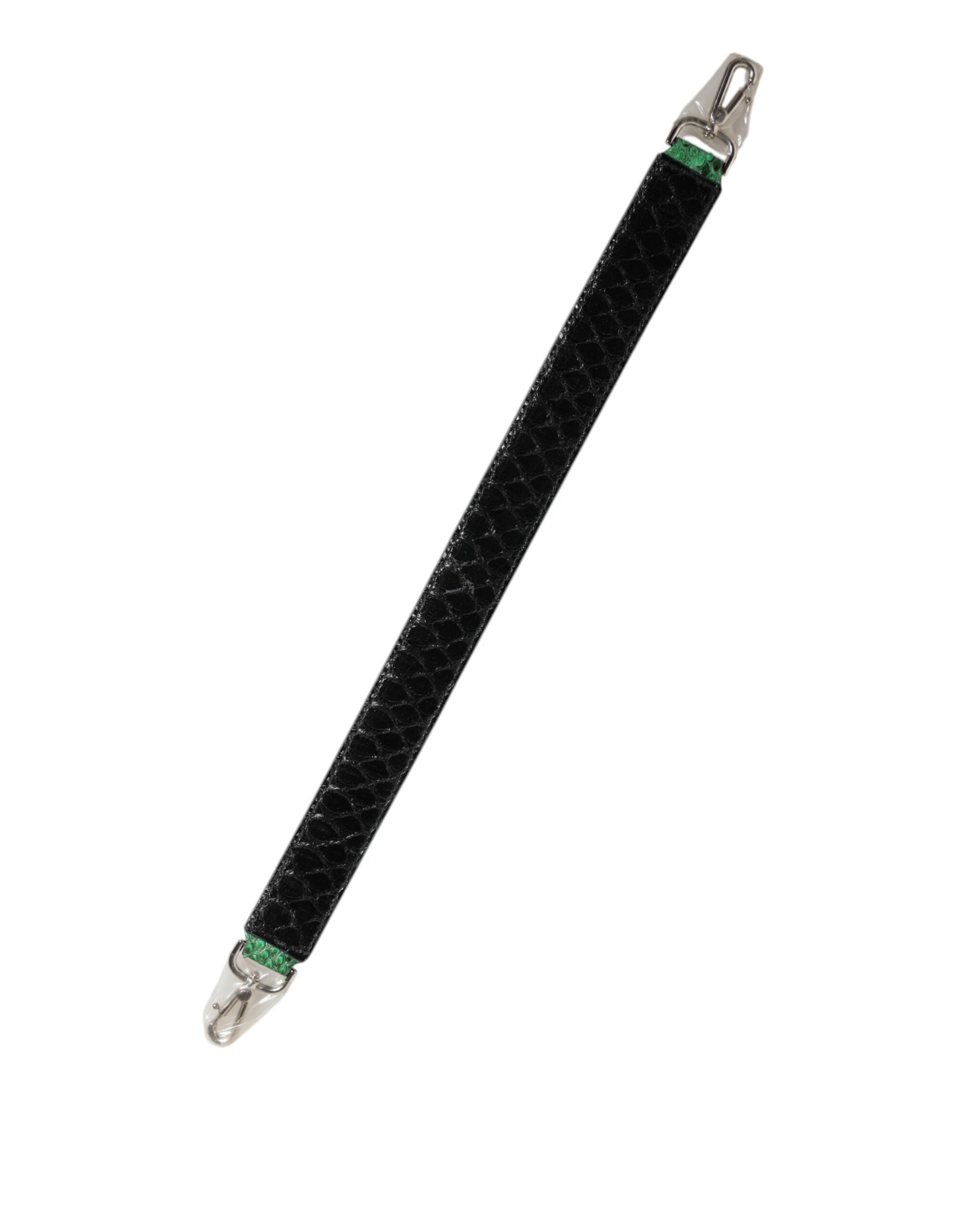 Dolce & Gabbana Black Green Exotic Leather Bag Shoulder Strap