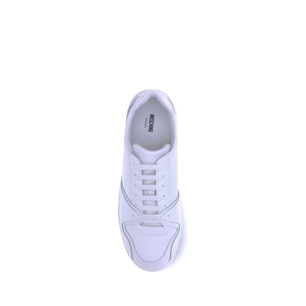 Moschino White Rubber Low Top Sneakers