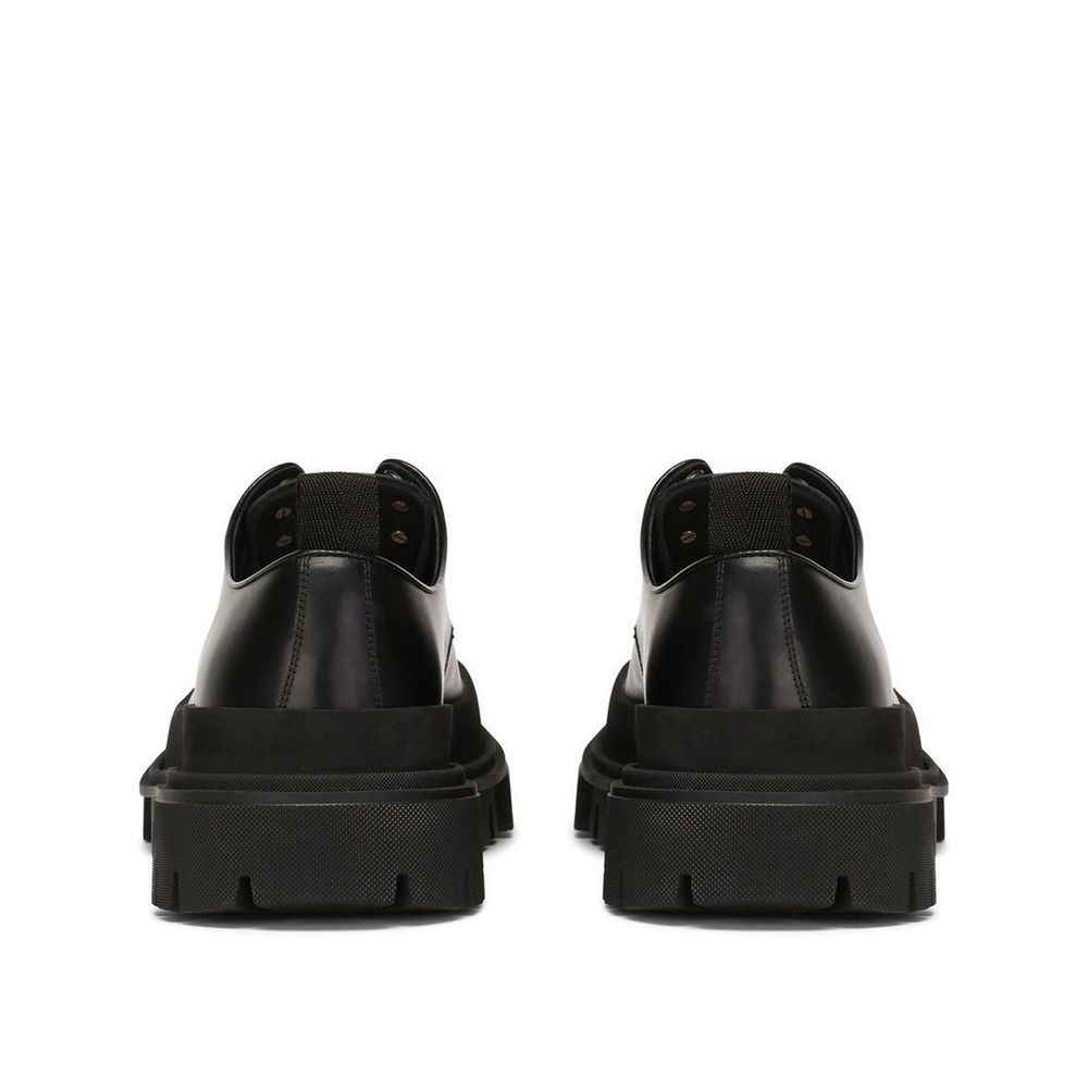 Dolce & Gabbana Black Calfskin Oxfords And Derbies