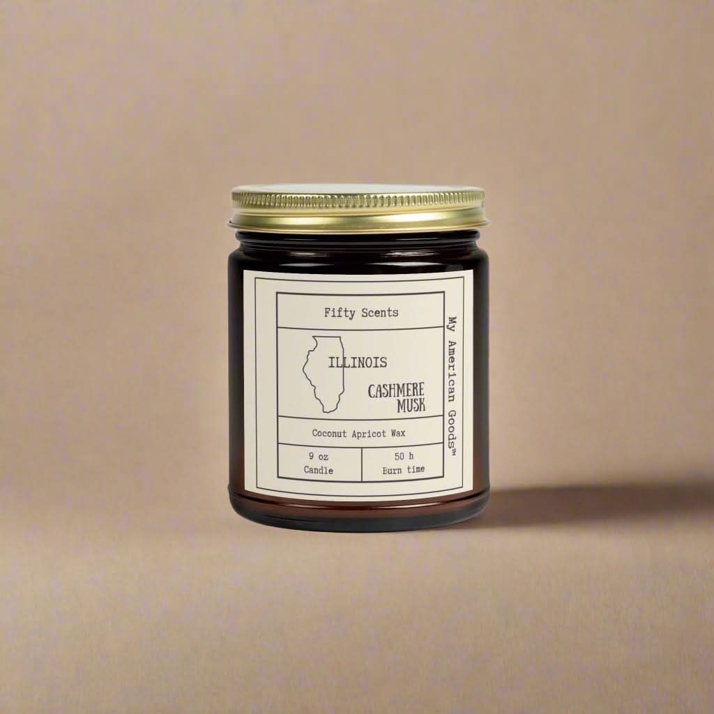 Illinois - Coconut Apricot Scented Candle | Cashmere Musk Aroma | Home Fragrance
