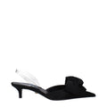Versace Black Satin Flat Sandals