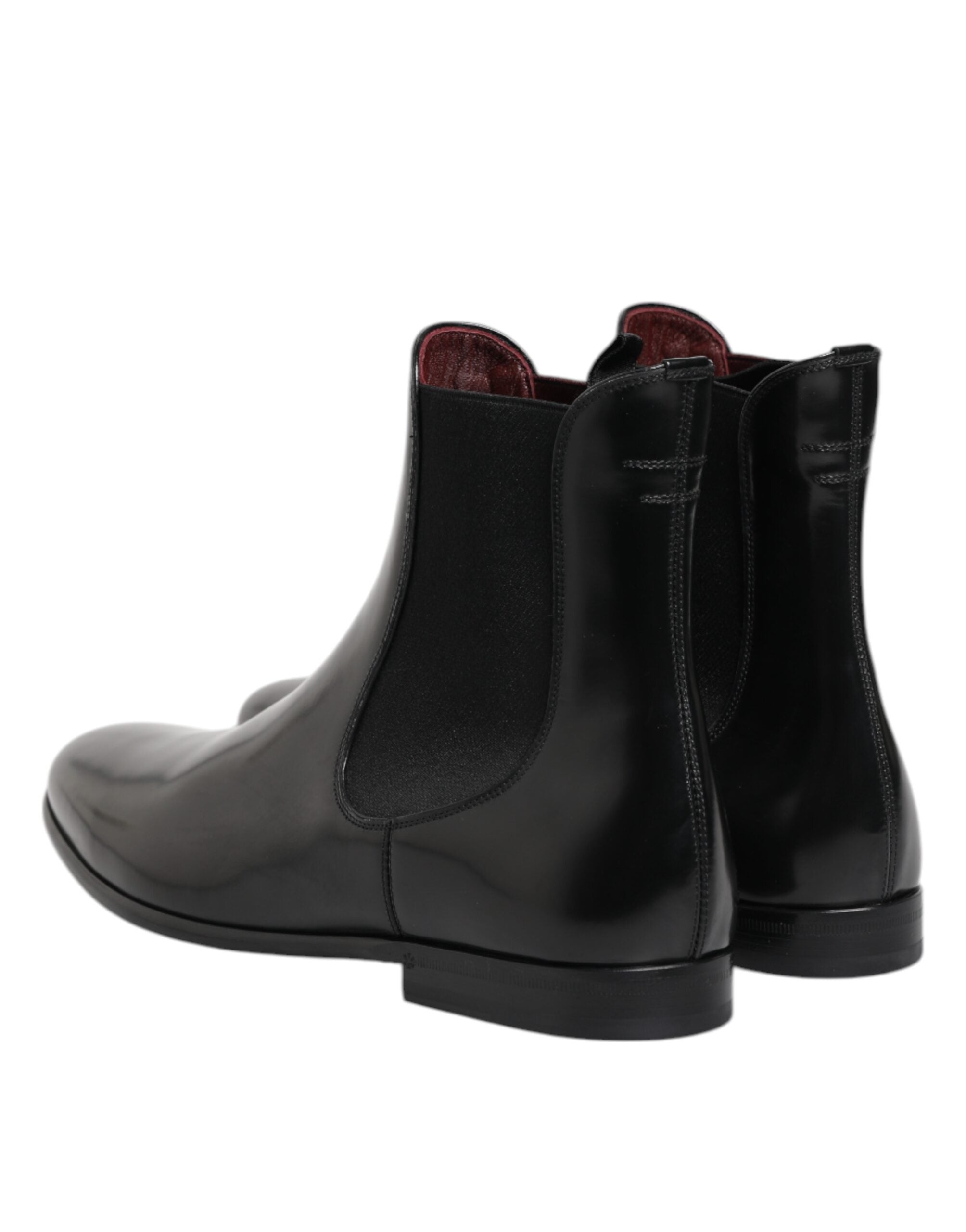 Dolce & Gabbana Black Chelsea Slip On Mid Calf Boots Shoes