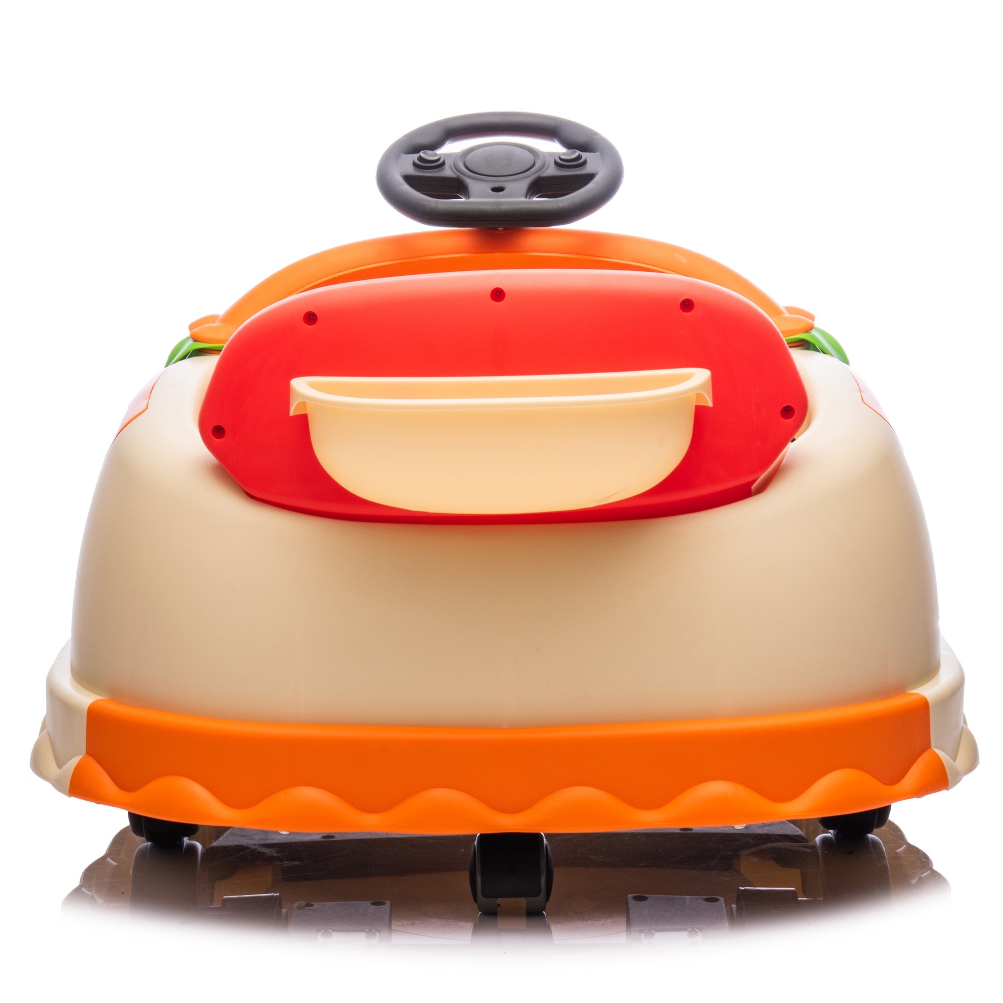 12V Kids Ride On Electric Bumper Car W/Parents Control,Cute&Realistic Hamburger Design,360 Degree Rotation,Storing Space,Bluetooth,Music,USB,Silent wheel,LED Lights,Power Display,Anti-rollover For 2-5