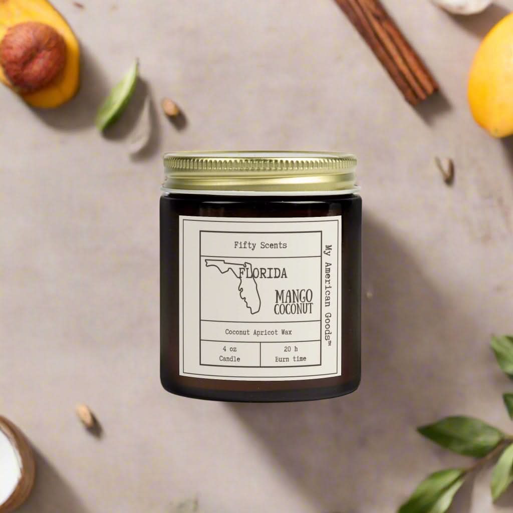 Florida Mango Coconut Scented Candle - Aromatic Home Decor