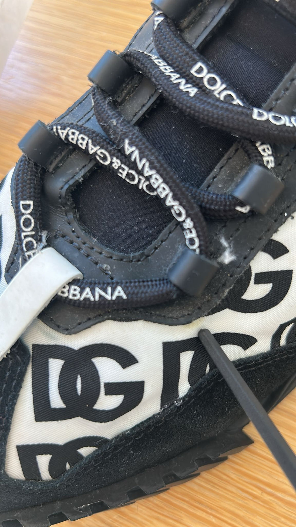 Dolce & Gabbana Black Logo Lace Up Low Top NS1 Sneakers Shoes