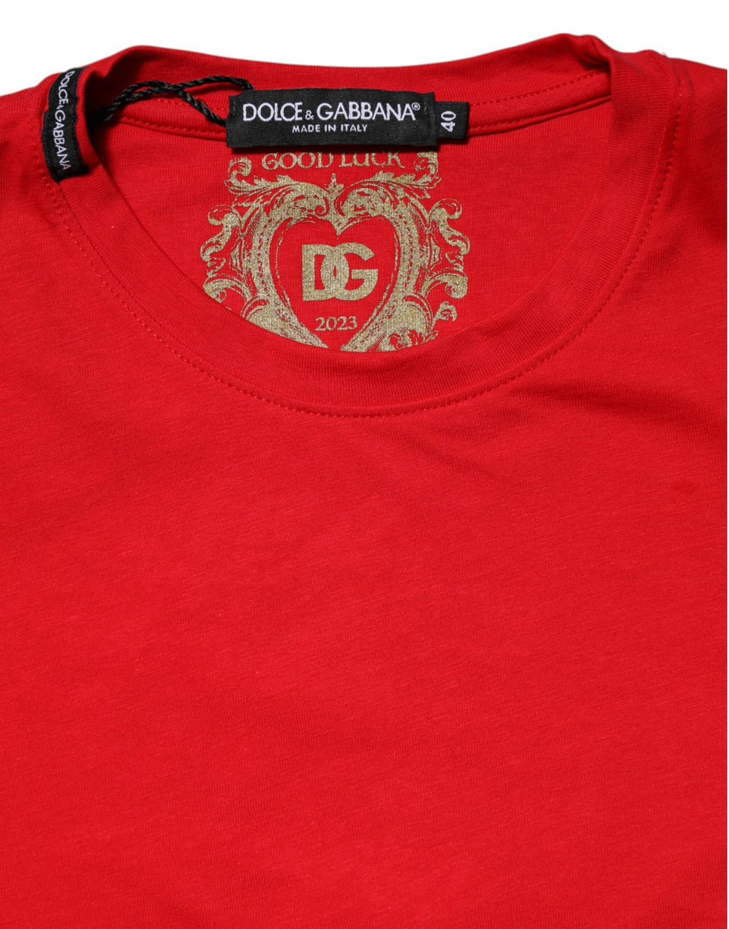 Dolce & Gabbana Red Crew Neck Short Sleeves Top T-shirt
