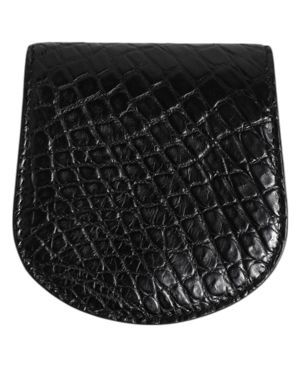 Dolce & Gabbana Black Exotic Skin Coin Condom Case Holder Pocket Wallet