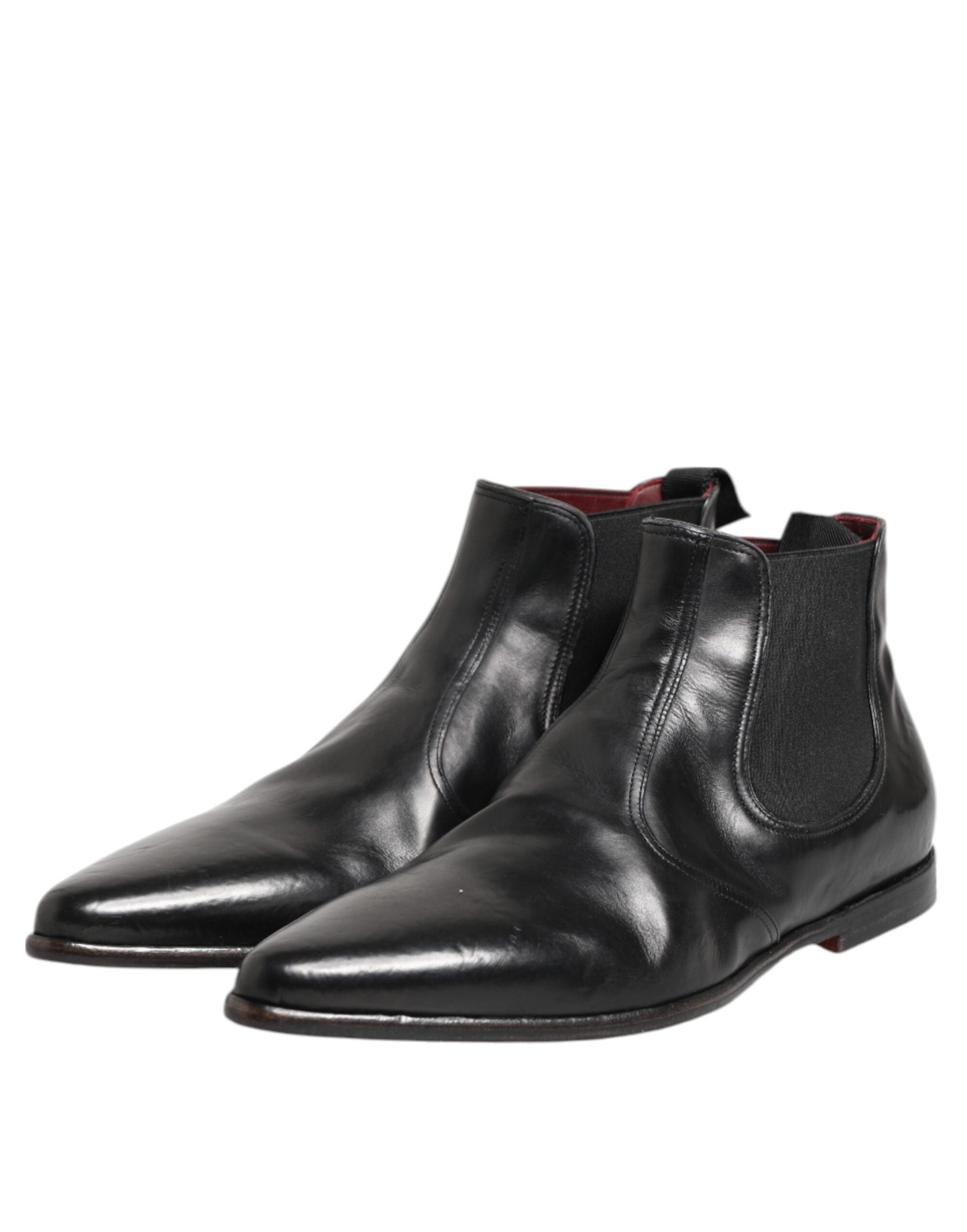 Dolce & Gabbana Black Chelsea Slip On Men Ankle Boots Shoes