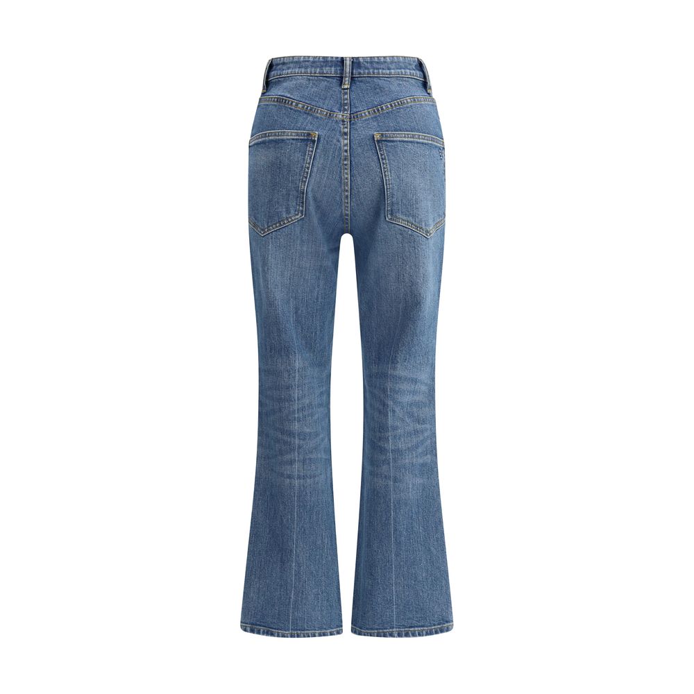 Tory Burch Blue Cotton Cropped Jeans