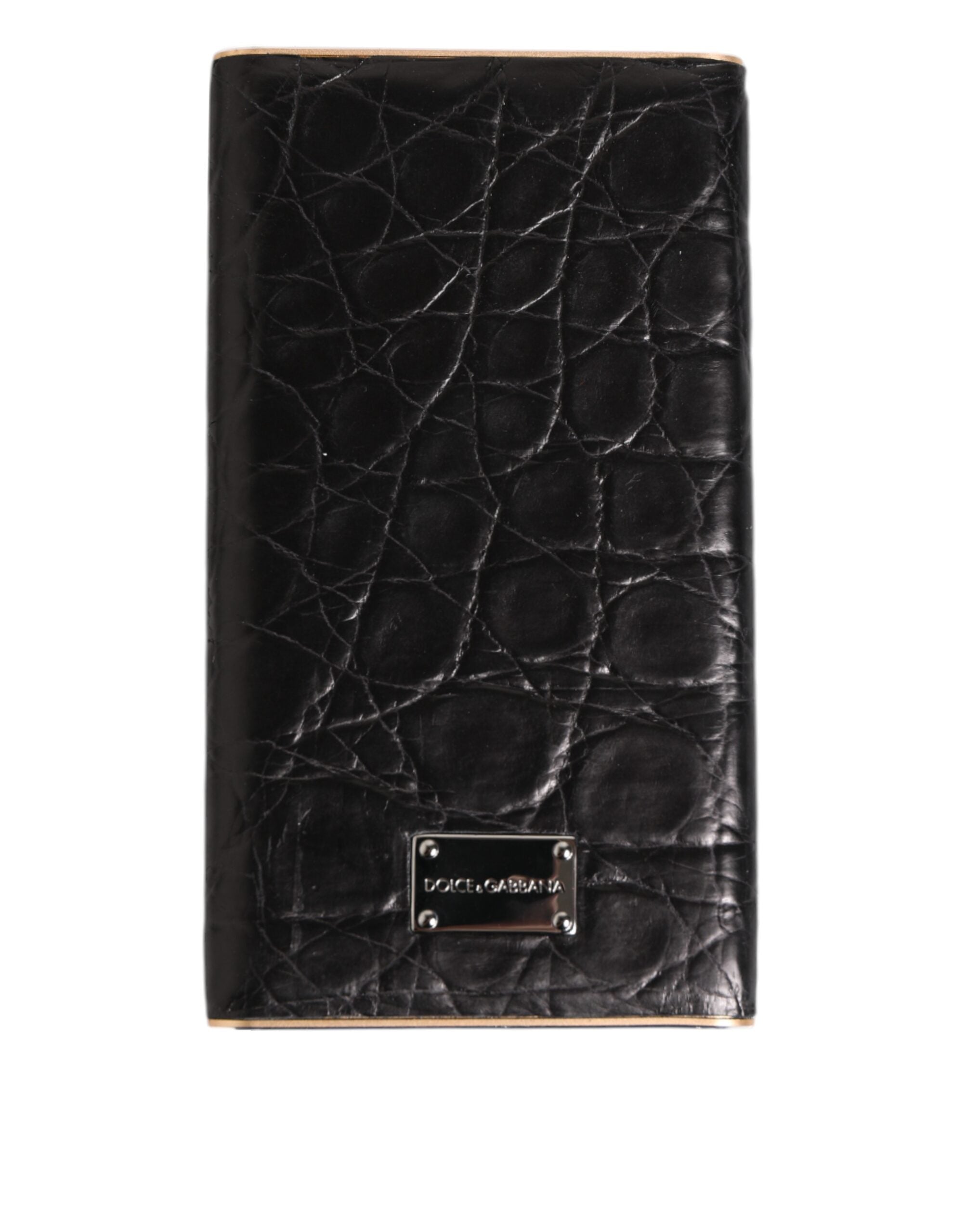 Dolce & Gabbana Black Leather Exotic 3000mAh Power Bank Charger USB