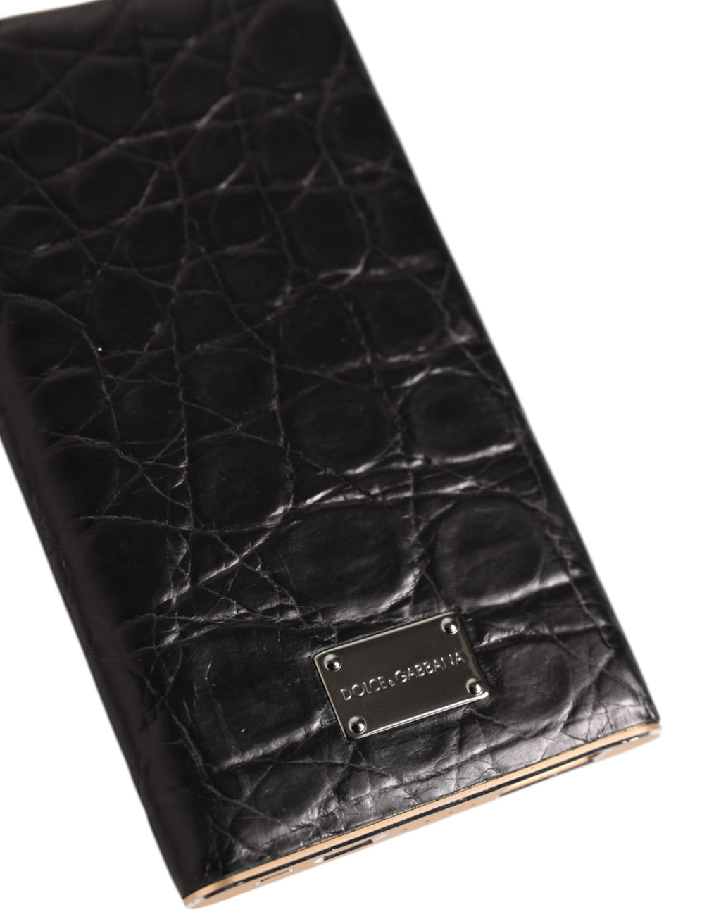 Dolce & Gabbana Black Leather Embossed Exotic 3000mAh  Power Bank Charger USB