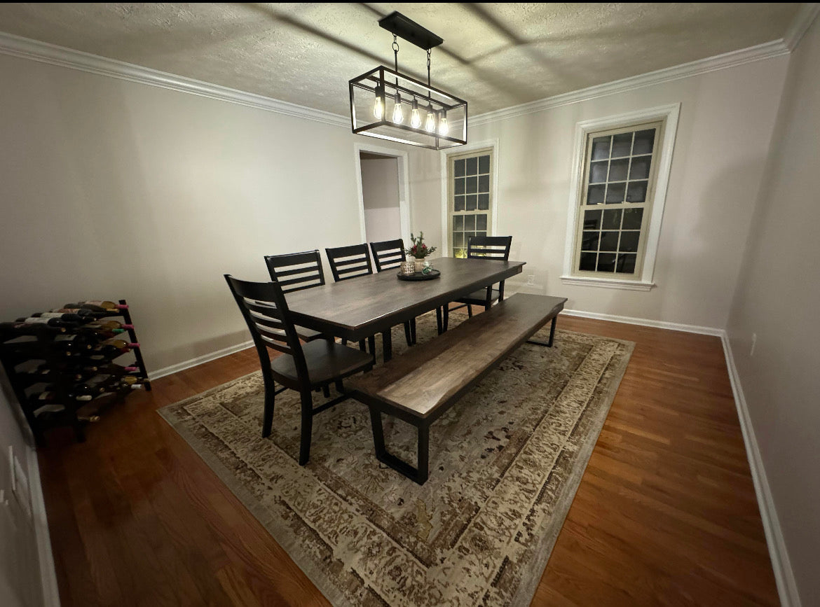 Metal U Leg style dining table