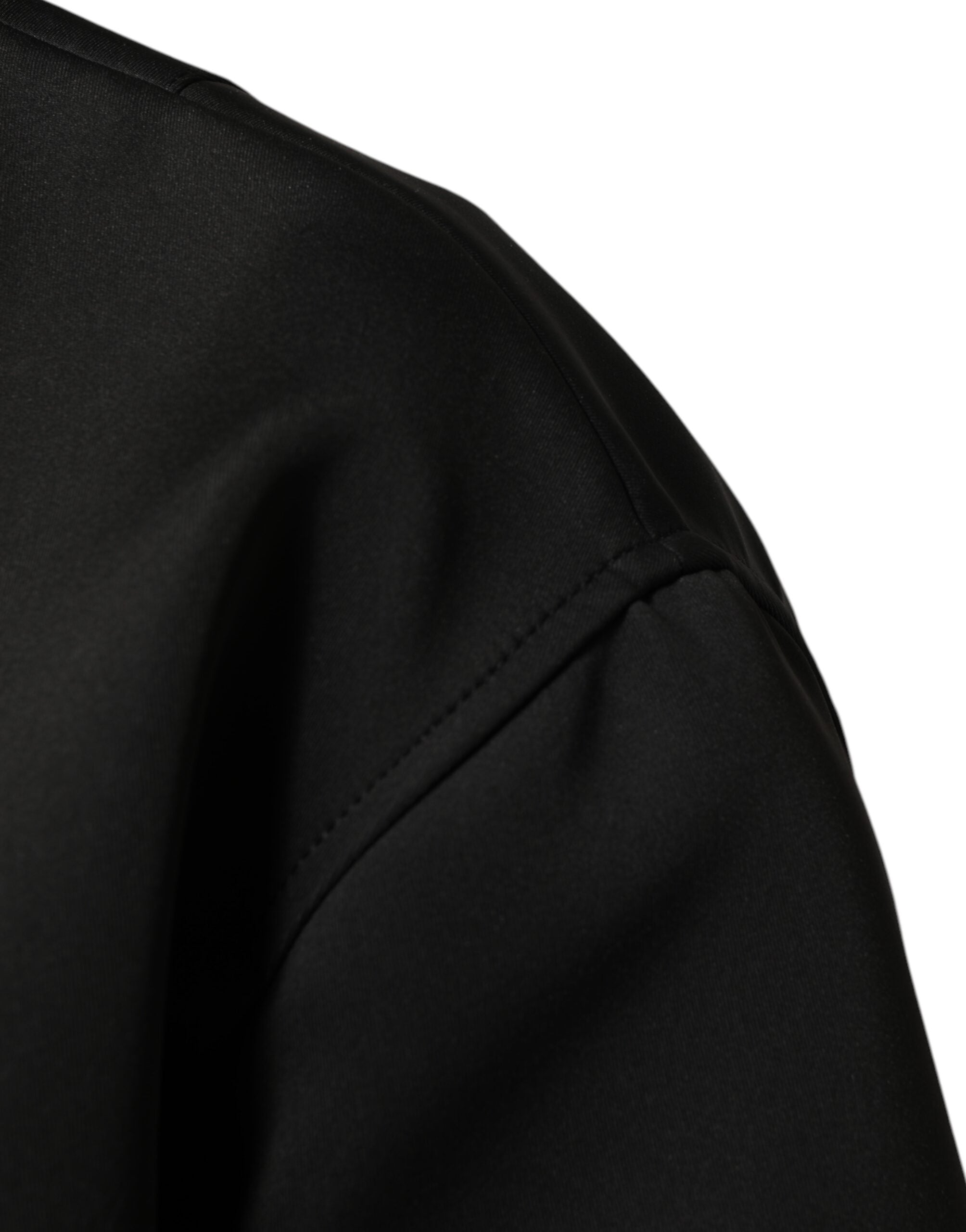 Dolce & Gabbana Black Polyester Logo Plaque Bomber Jacket