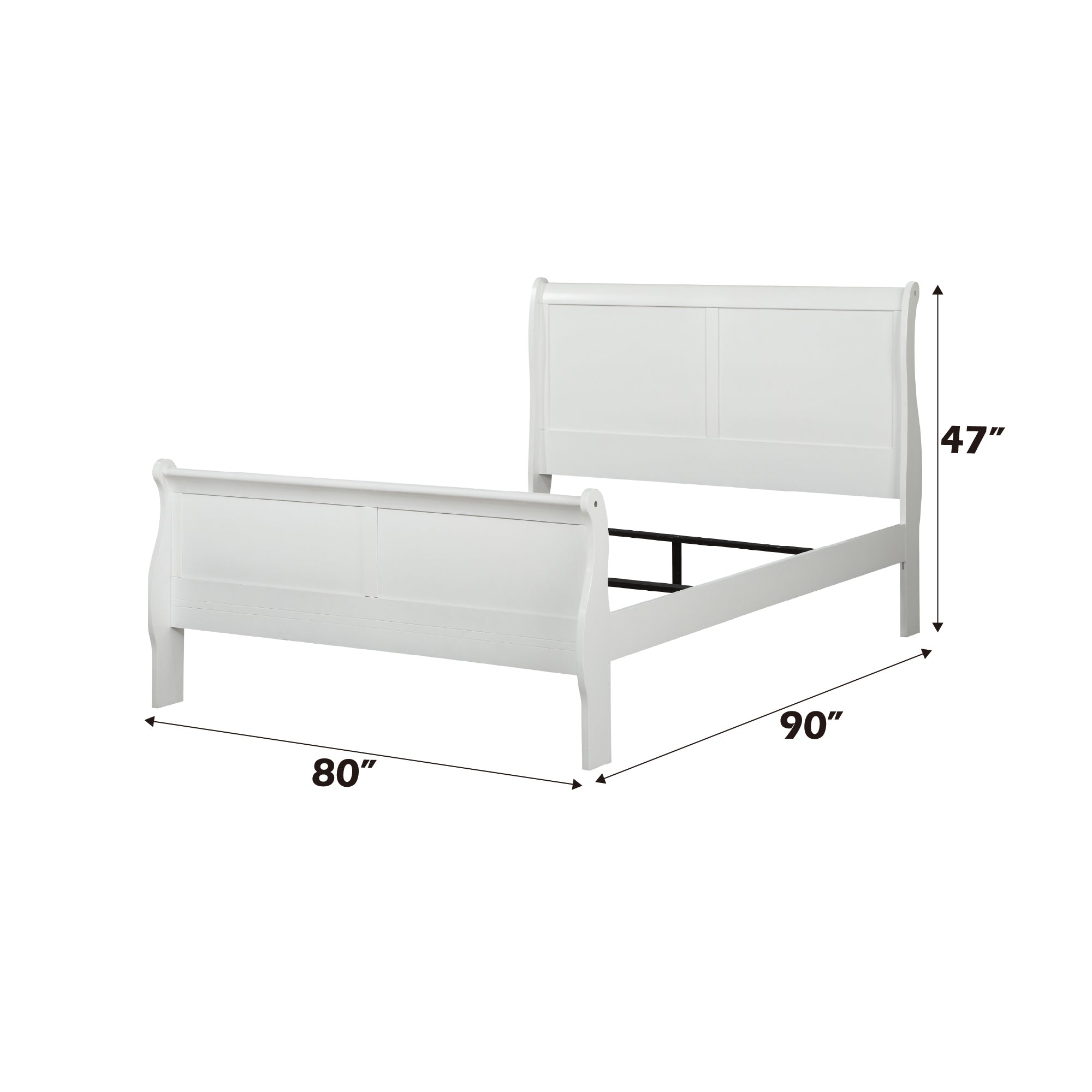 Louis Philippe White Finish 2PCS Bedroom Set (E. King)