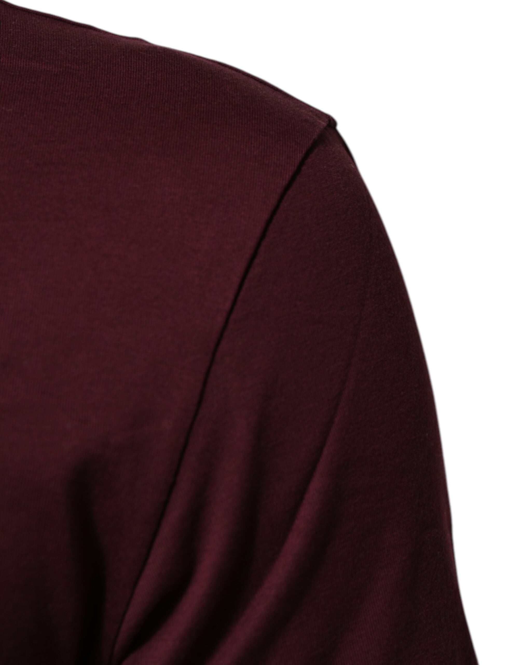 Dolce & Gabbana Burgundy Cotton DG Super King Logo T-Shirt