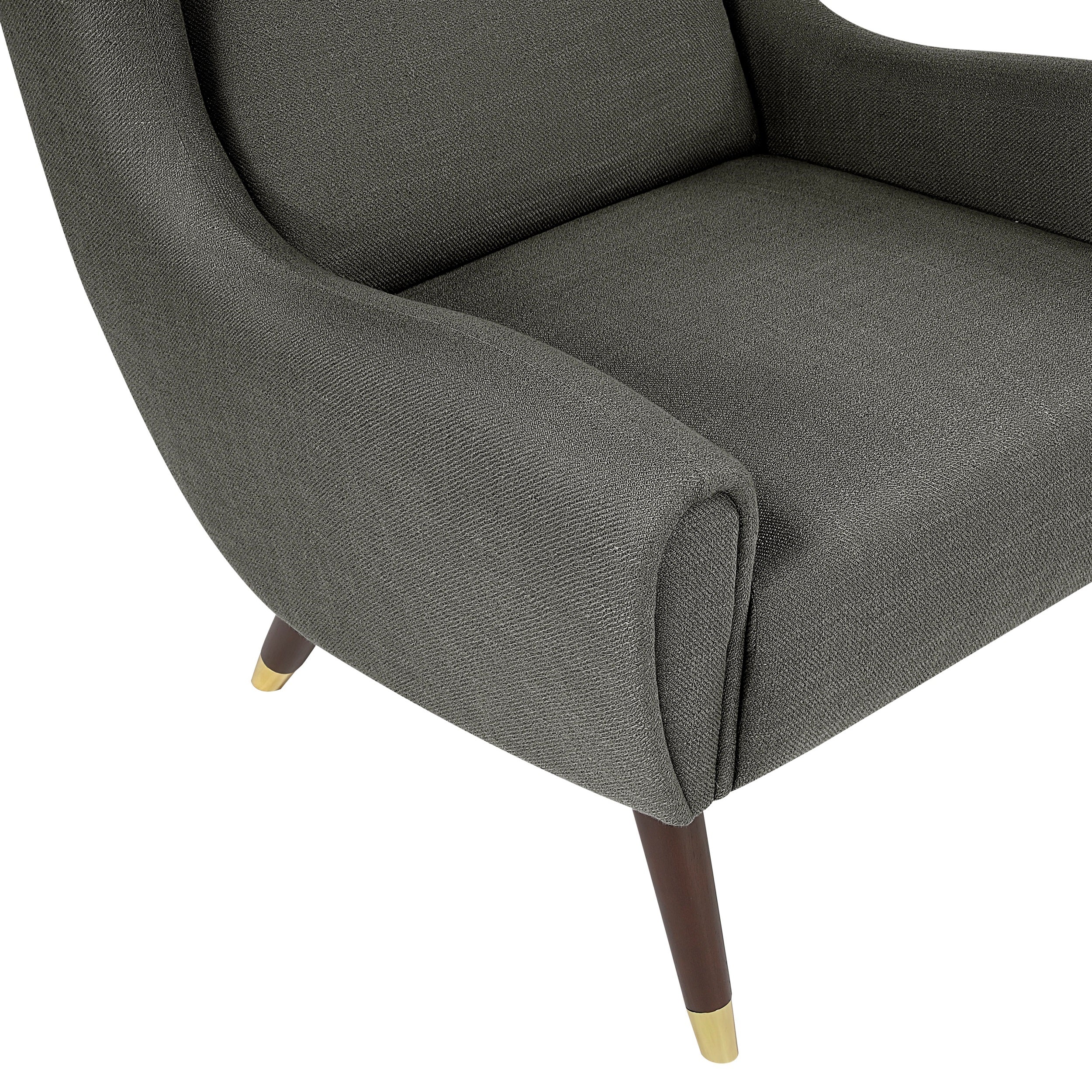 Modern Wingback Upholstered Dark Gray Accent Chair 1pc Solid Wood Sleek Design Luxury Furniture