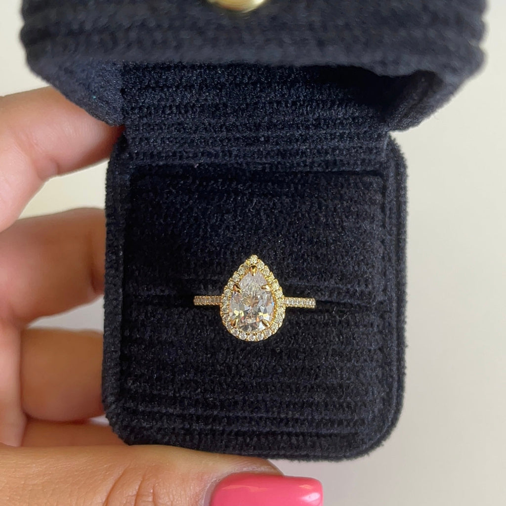 2.0ct Pink Moissanite Lab Diamond Ring