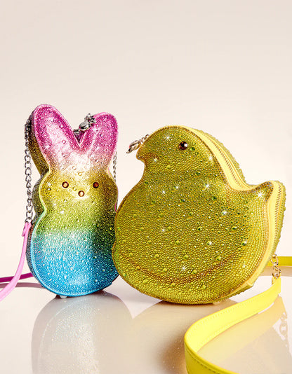 Betsey Johnson Peeps Rhinestone Bunny Crossbody Rainbow