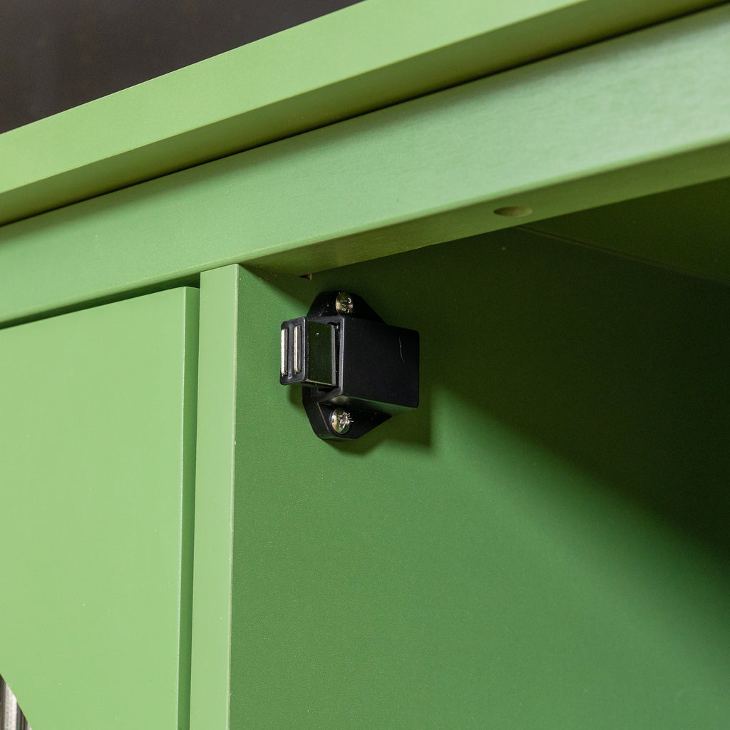 Stylish Antique Green TV Cabinet with Solid Wood Frame and Changhong Glass Door, 71-inch