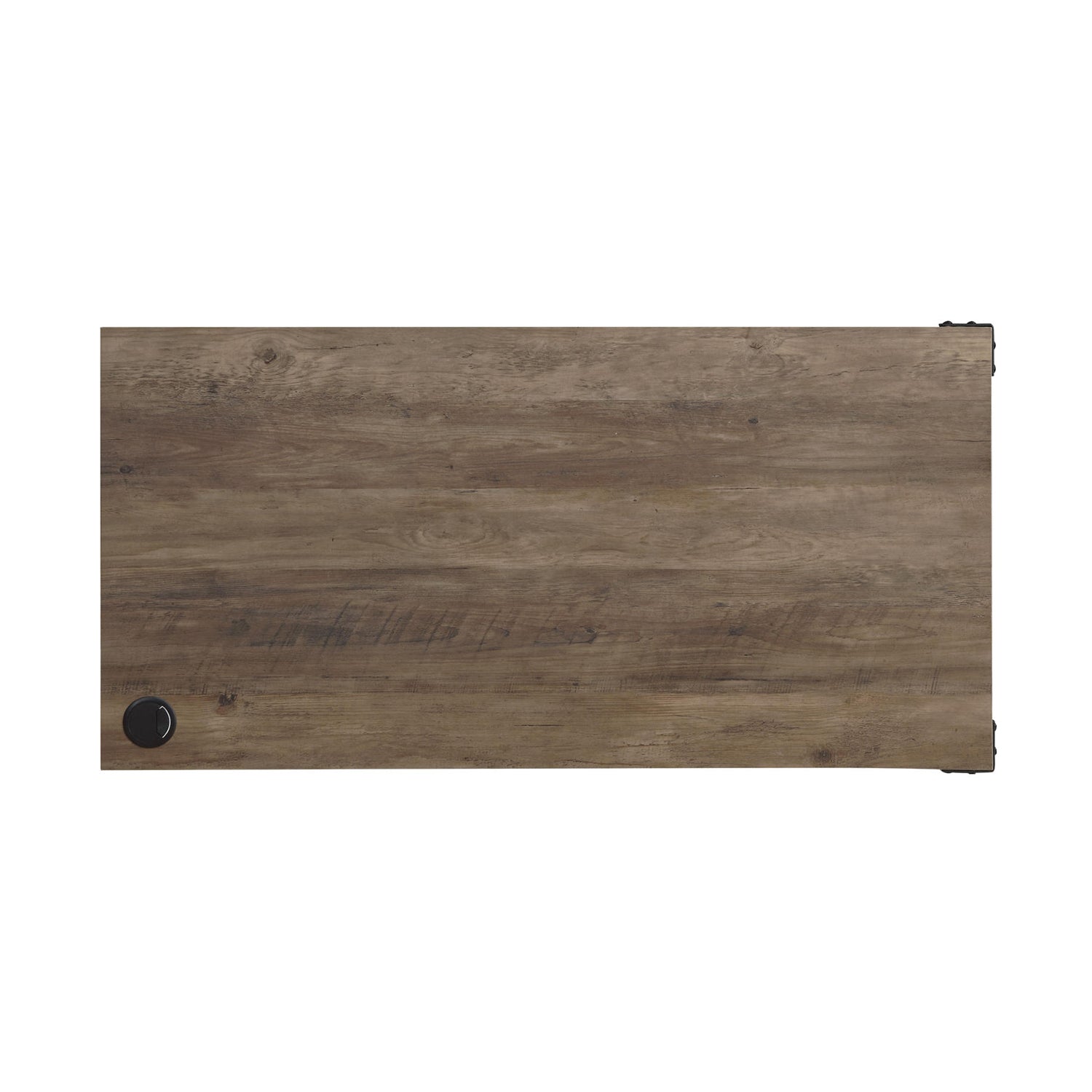 L-Shape Writing Desk with Side Cabinet, Rustic Oak and Black