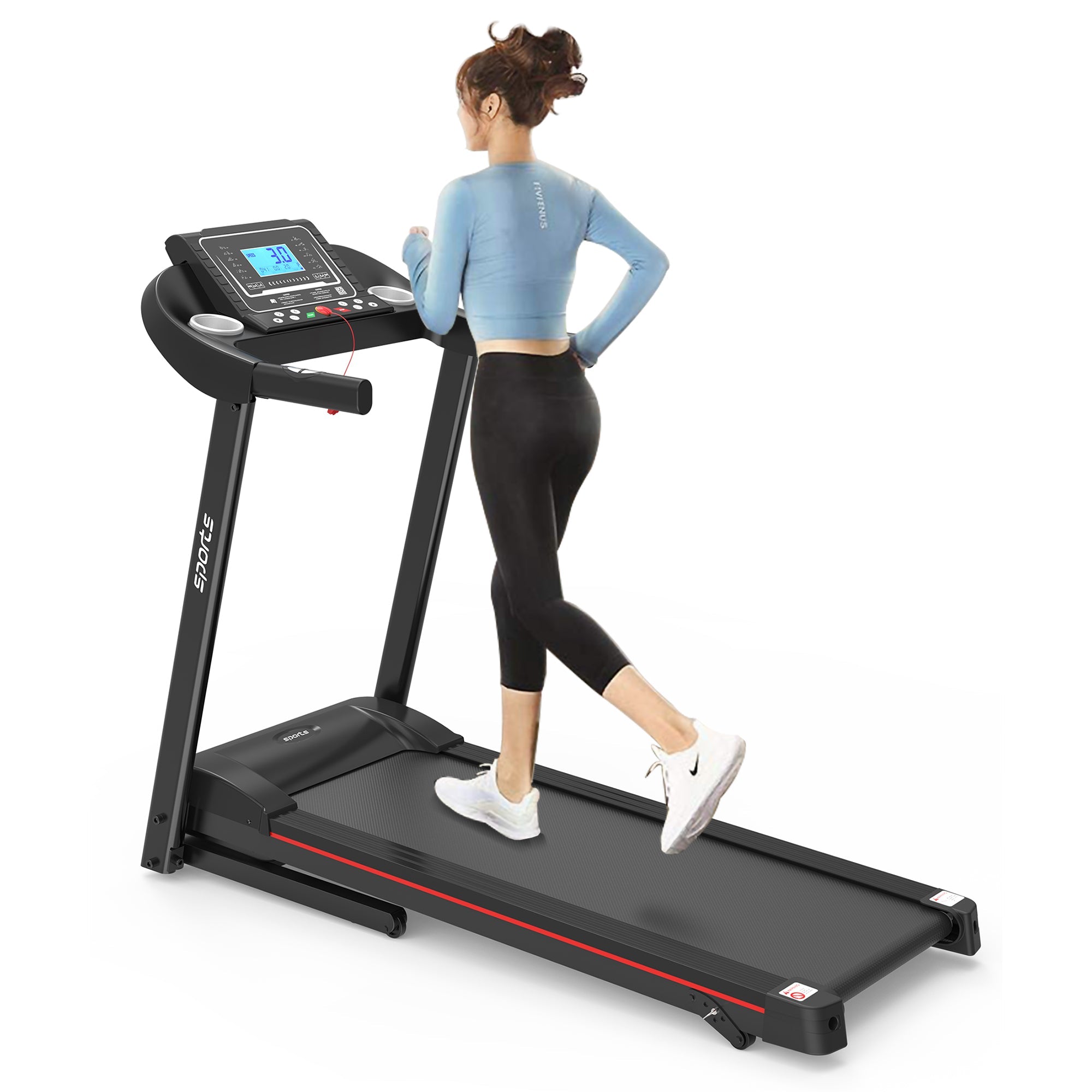 Fitshow App Home Foldable Treadmill with Incline, Folding Treadmill for Home Workout, Electric Walking Running Treadmill Machine 5' LCD Screen 250 LB Capacity Bluetooth Music