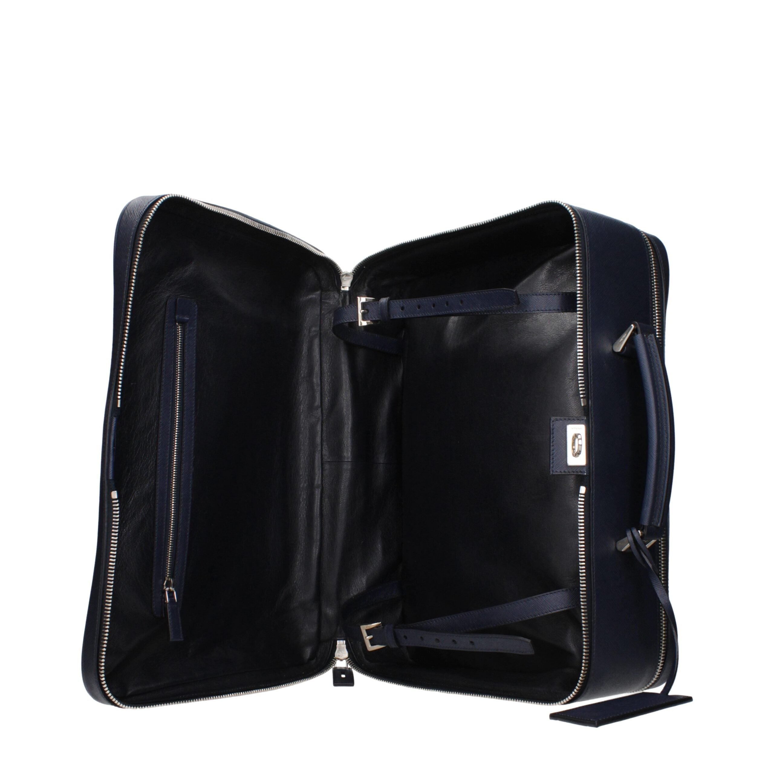 Prada Blue Leather Luggage And Travel