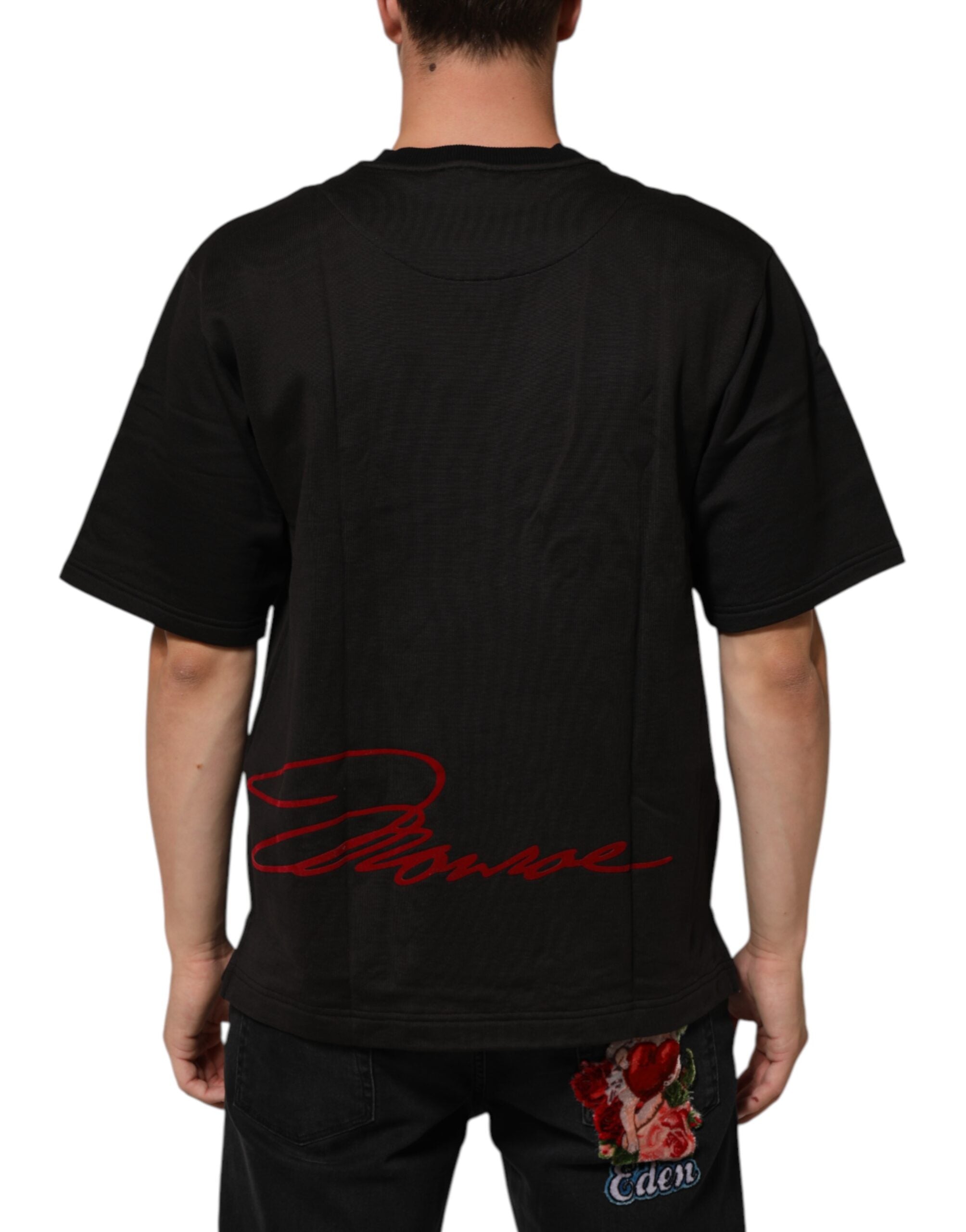 Dolce & Gabbana Black Marilyn Monroe Cotton Crew Neck T-shirt