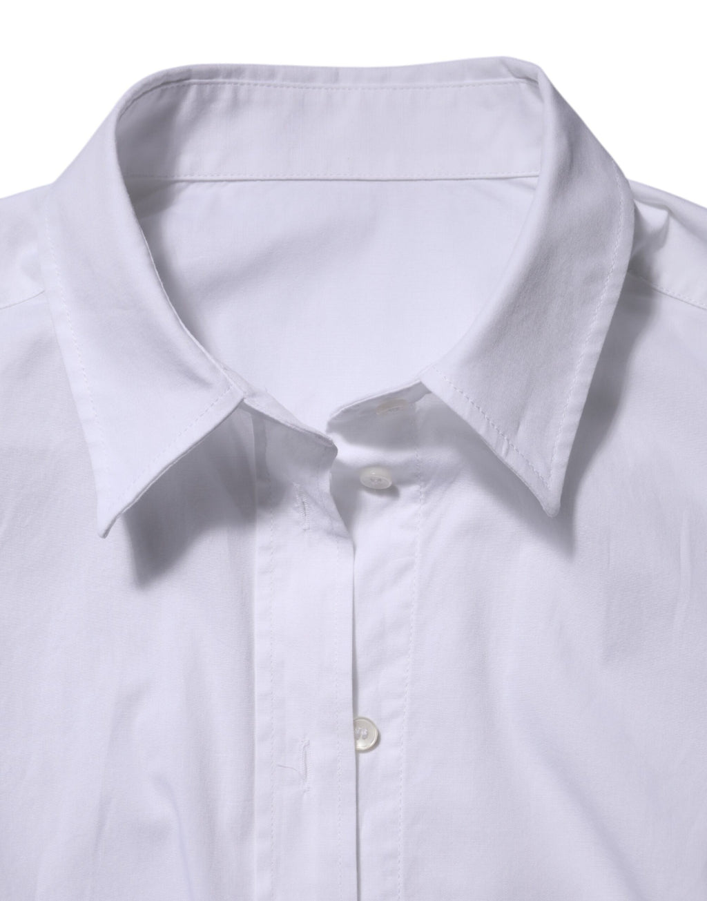 Dolce & Gabbana White Cotton Collared Buttoned Dress Shirt Top