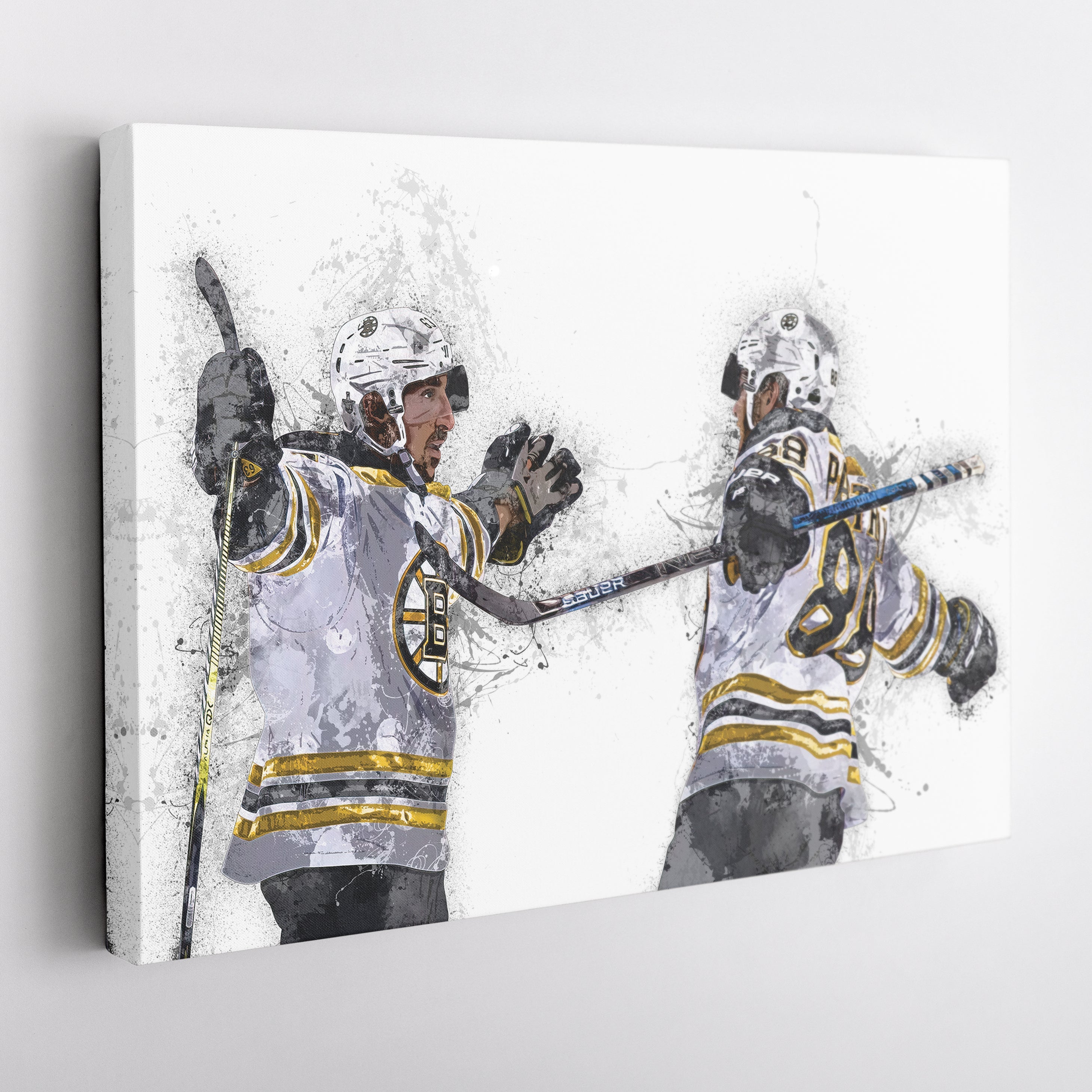 Brad Marchand & David Pastrnak Canvas Art – Boston Bruins Wall Decor