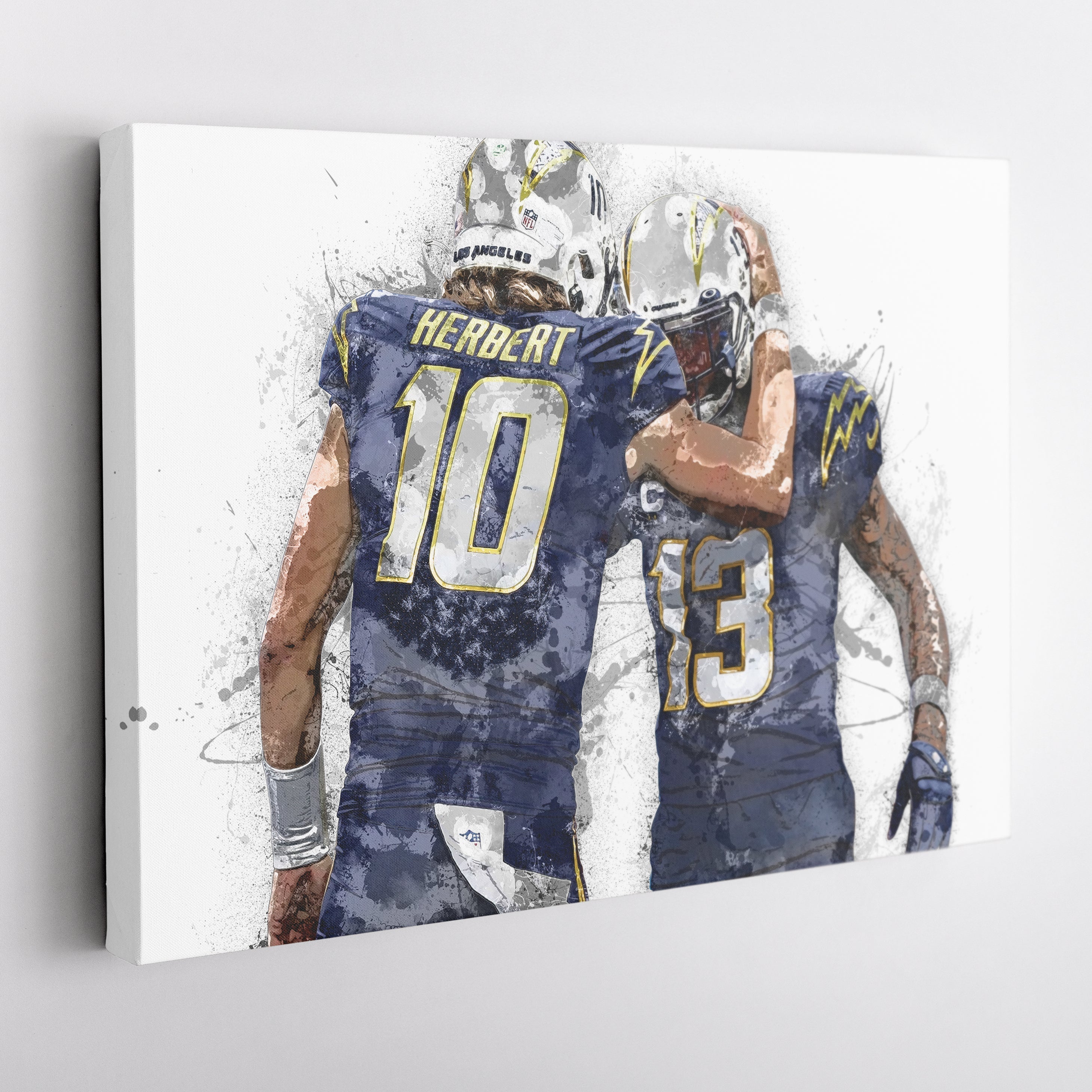 Justin Herbert & Keenan Allen Canvas Art – Los Angeles Chargers Wall Decor
