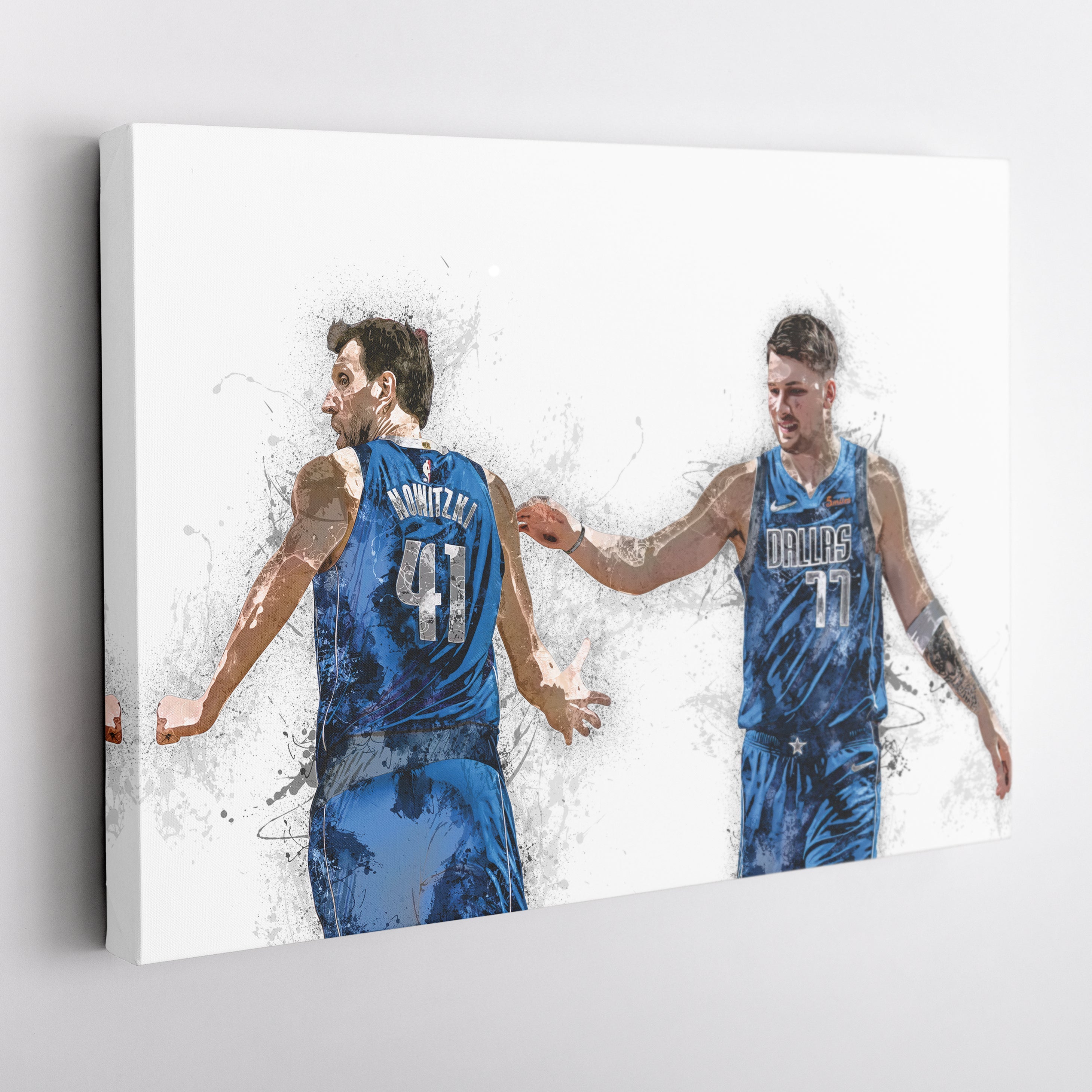 Luka Doncic & Dirk Nowitzki Canvas Art – Dallas Mavericks Wall Decor