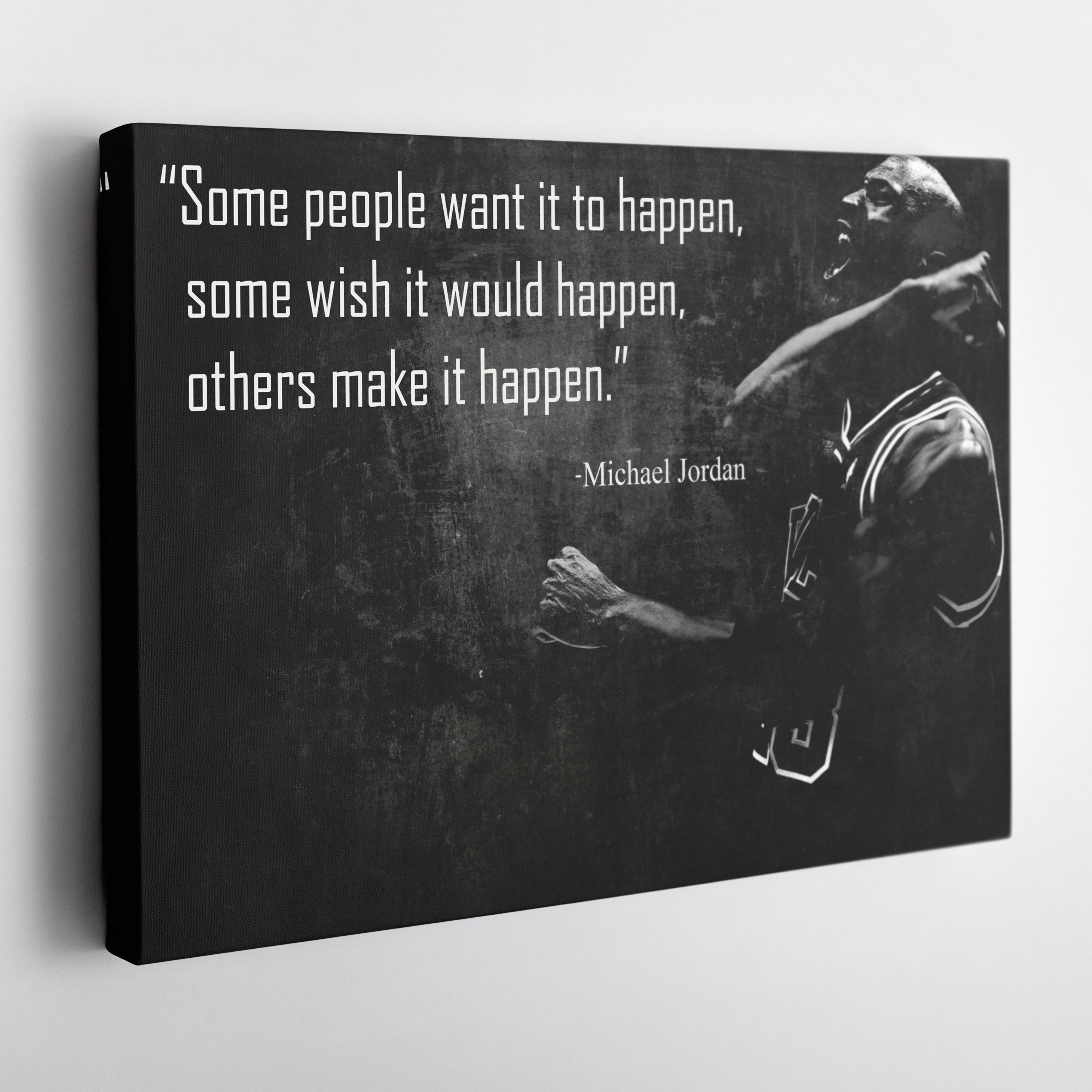 Michael Jordan Quote Canvas – Black & White Chicago Bulls Wall Art Gift for Sports Fans