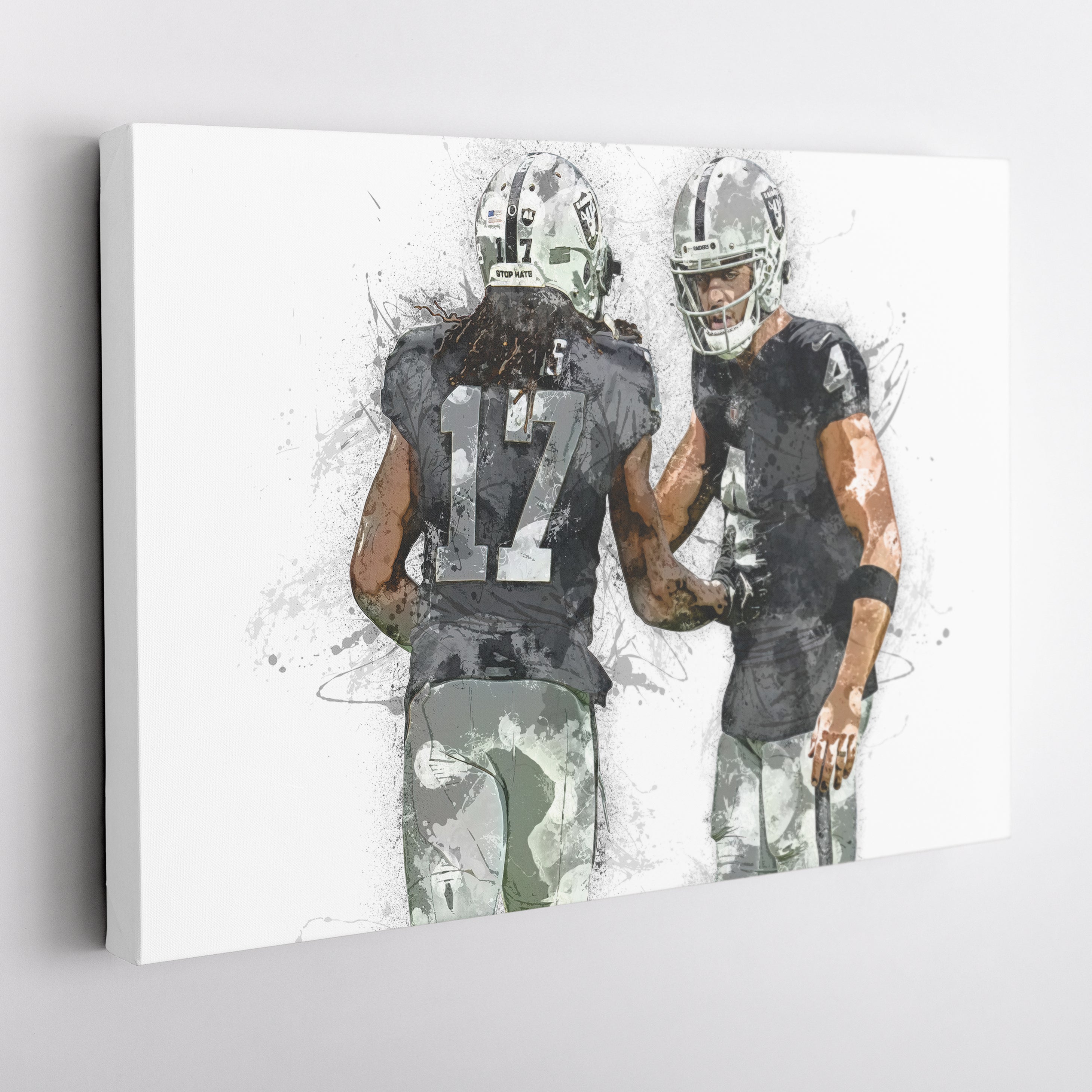 Derek Carr & Davante Adams Canvas Art – Las Vegas Raiders Wall Decor