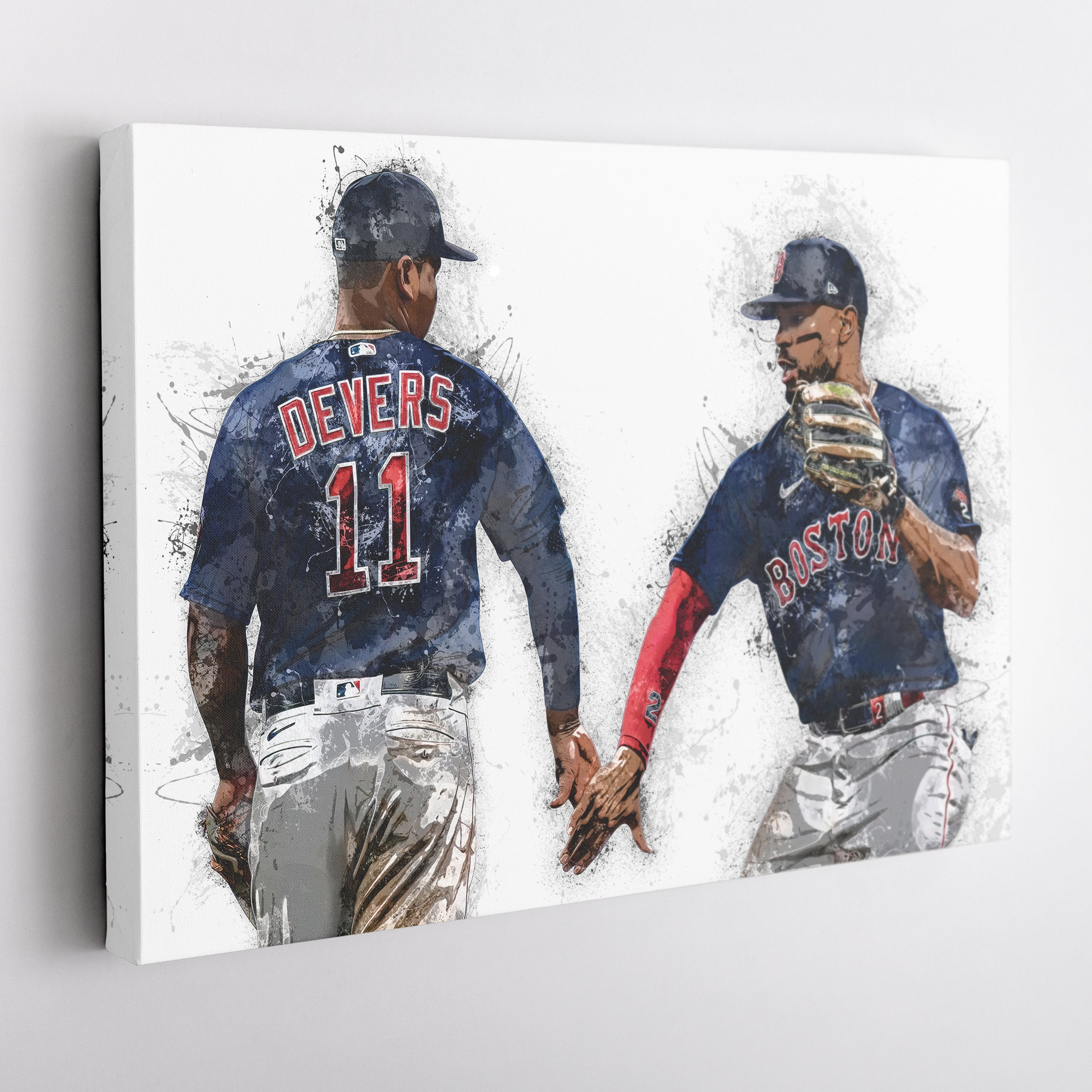 Rafael Devers & Xander Bogaerts Canvas Art – Boston Red Sox Wall Decor