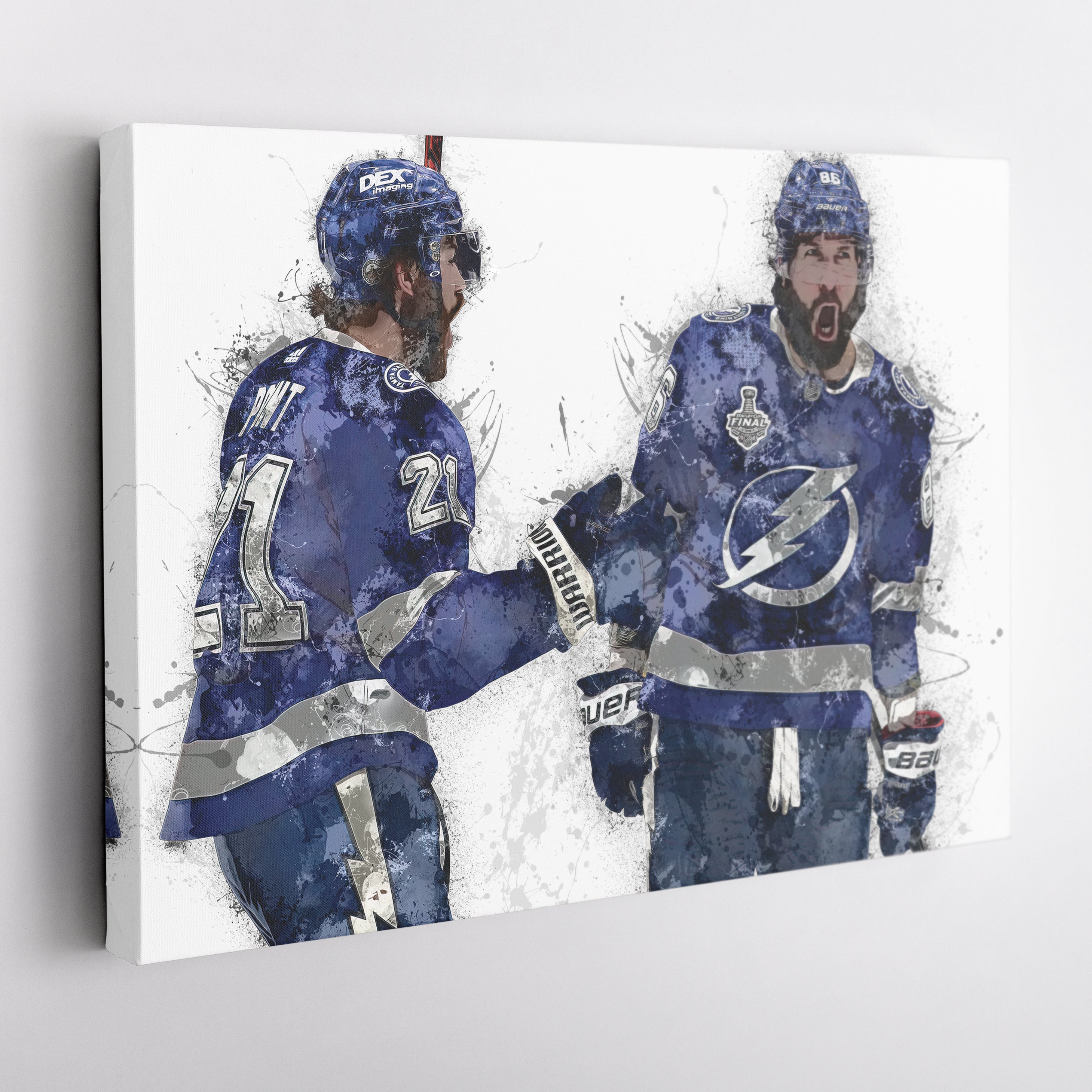 Brayden Point & Nikita Kucherov Canvas Art – Tampa Bay Lightning Wall Decor