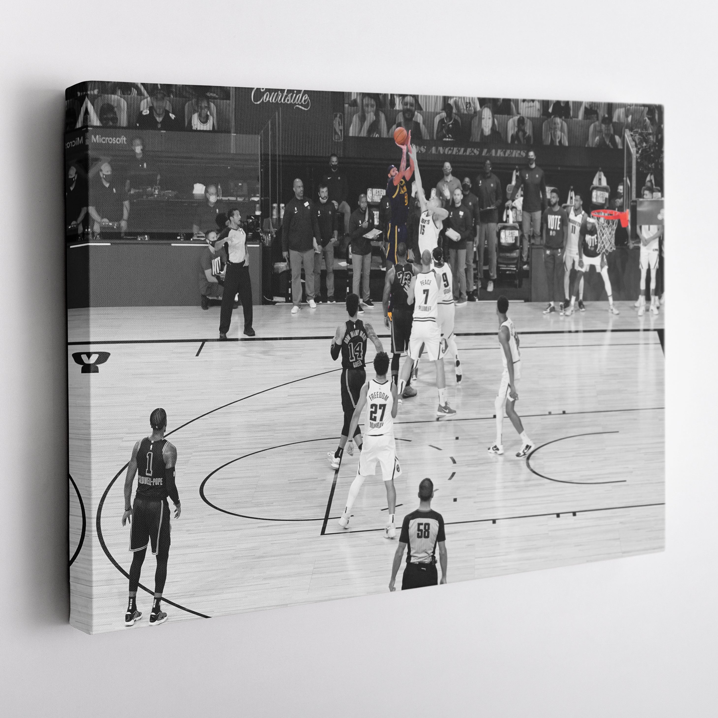 Anthony Davis Buzzer Beater Canvas Art - Lakers Wall Decor