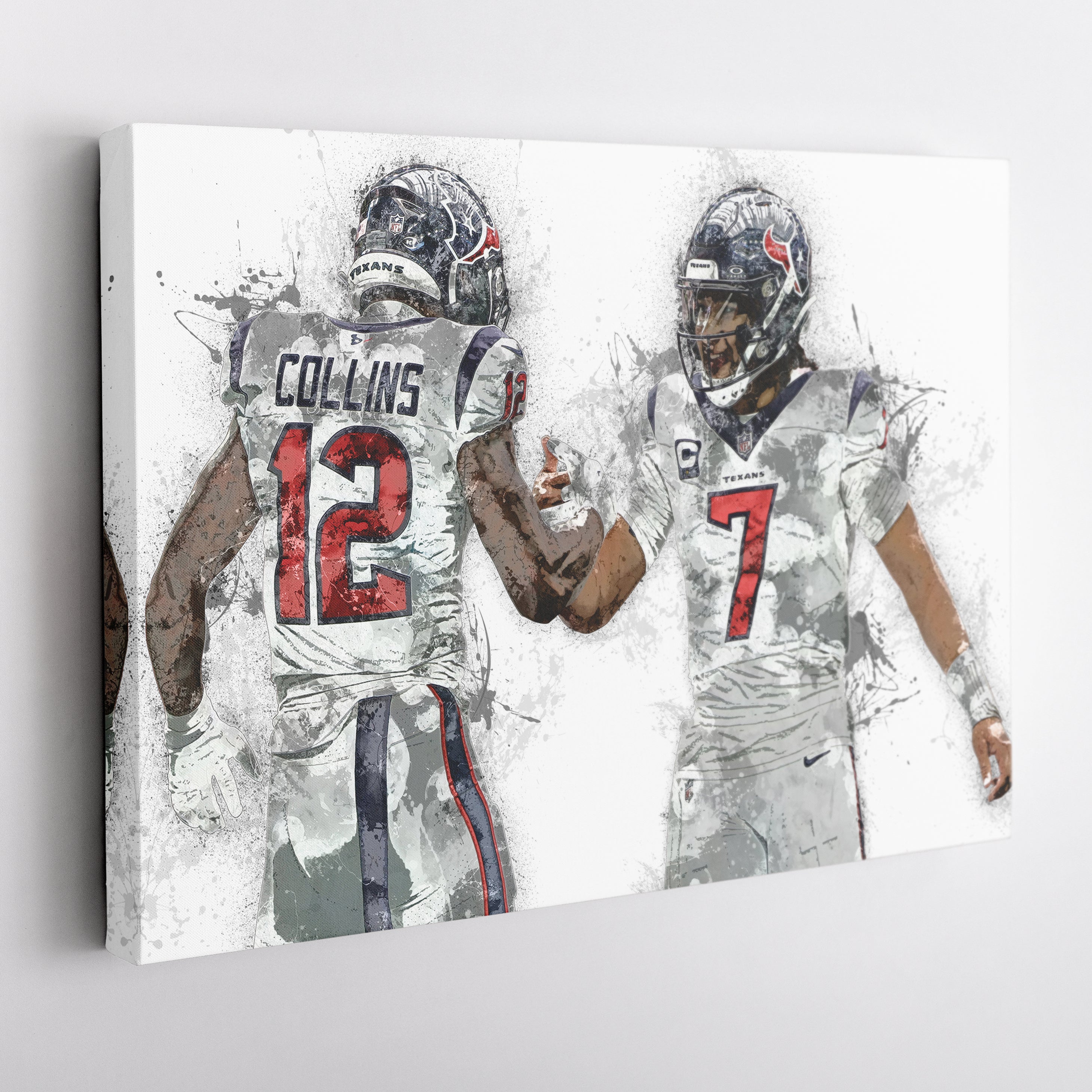 CJ Stroud & Nico Collins Canvas Art – Houston Texans Wall Decor