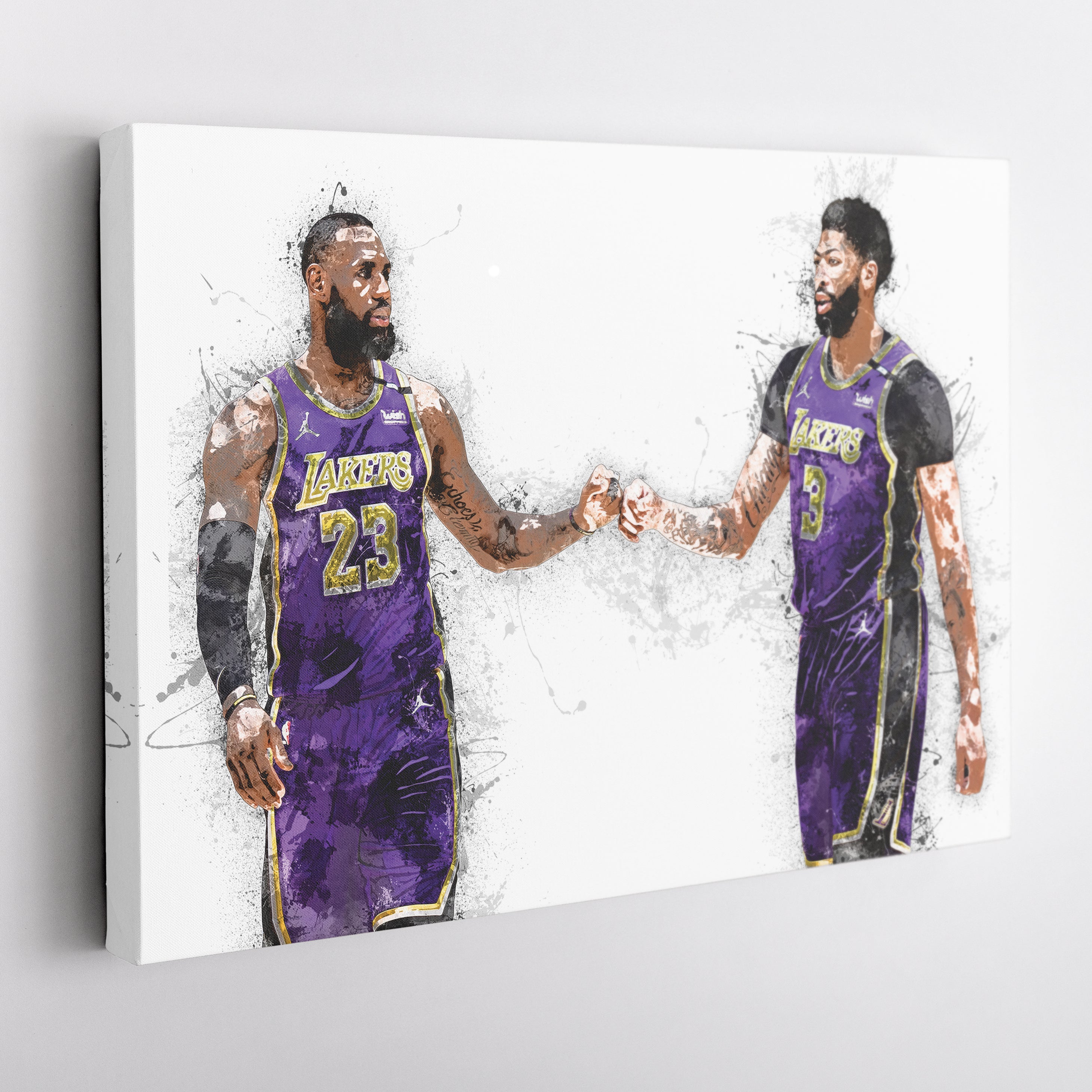 LeBron James & Anthony Davis Canvas Art – Los Angeles Lakers Wall Decor