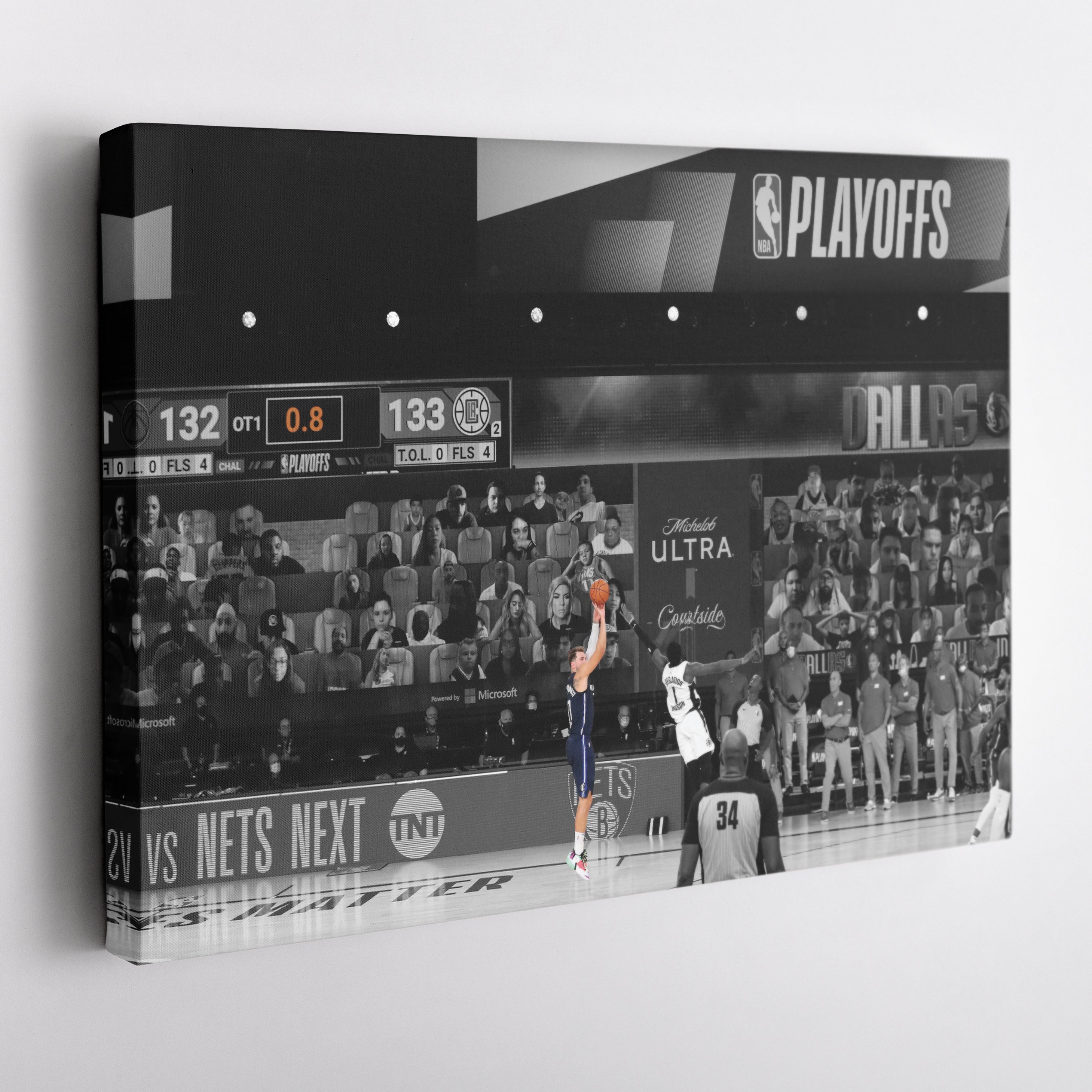 Luka Doncic Canvas Art – Mavericks Buzzer Beater Decor