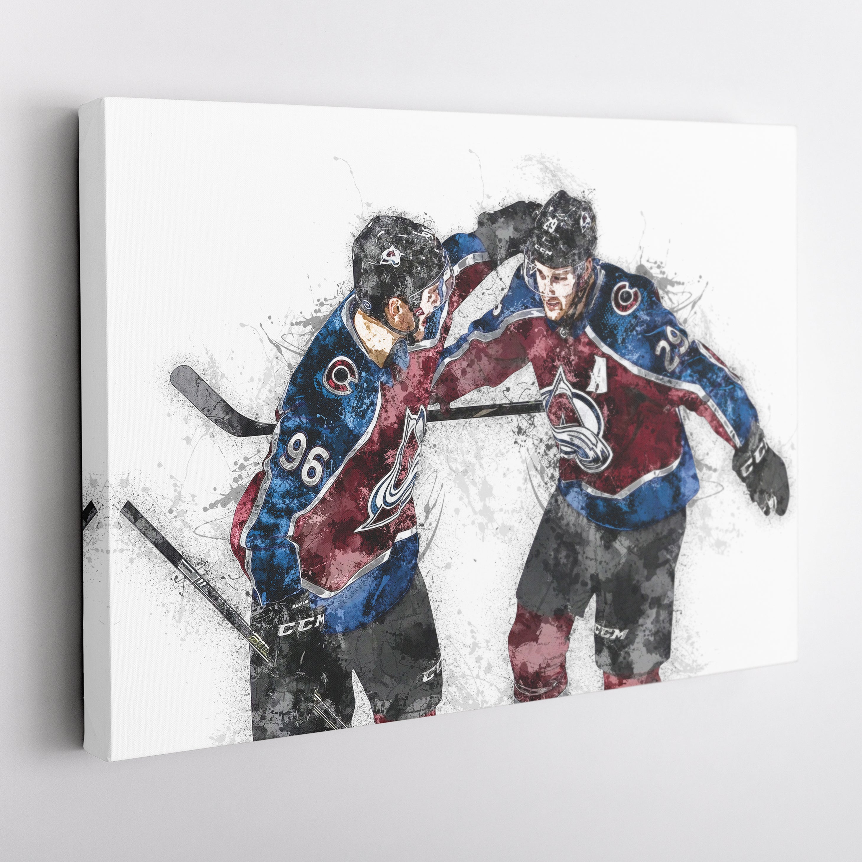 Nathan MacKinnon & Mikko Rantanen Canvas Art – Colorado Avalanche Wall Decor