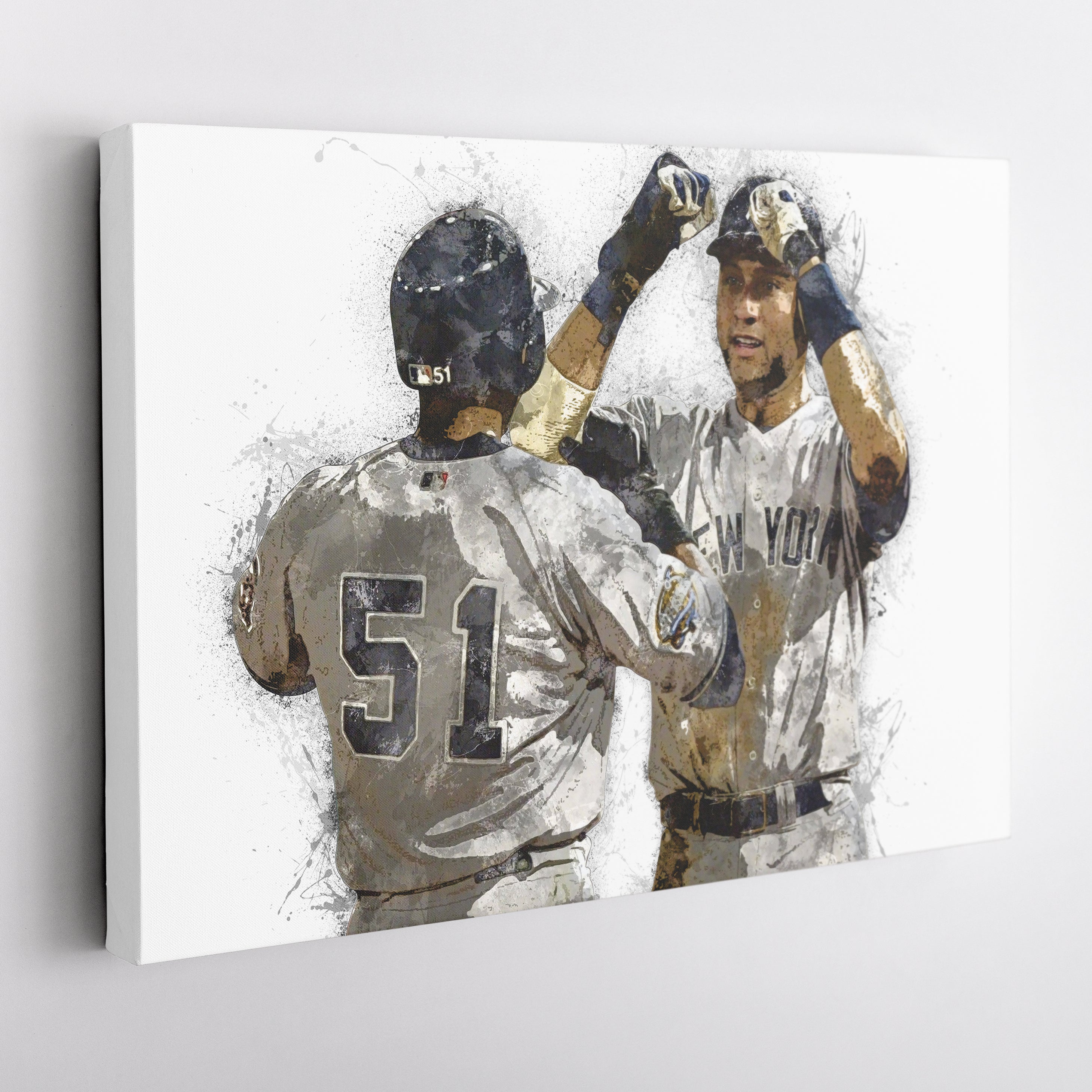 Derek Jeter & Bernie Williams Canvas Art – New York Yankees Wall Decor
