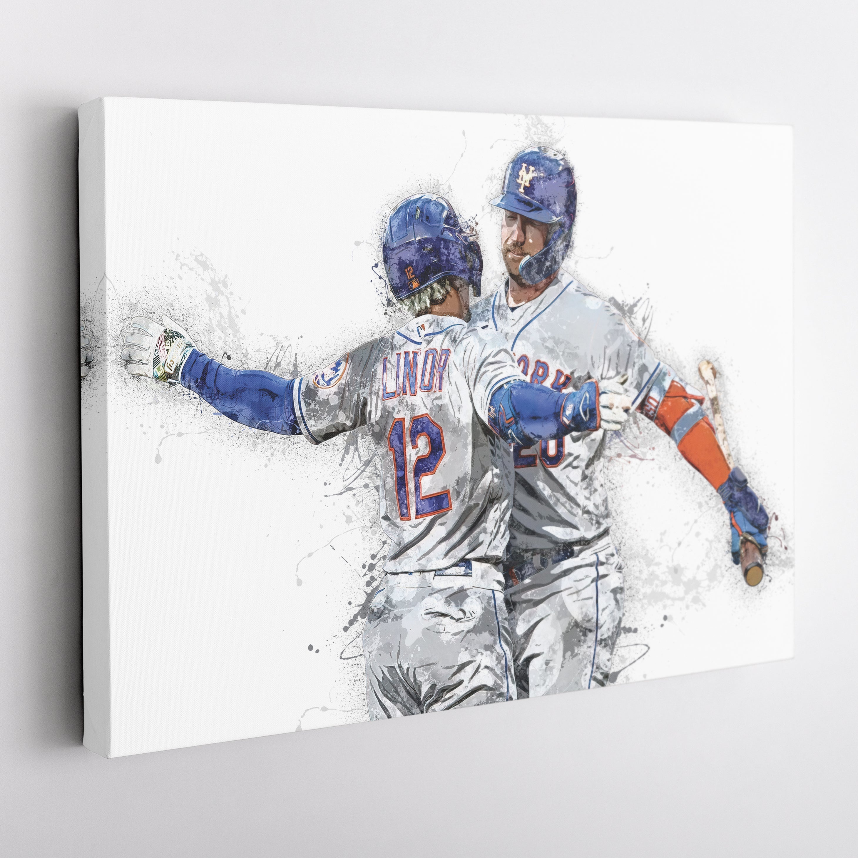 Francisco Lindor & Pete Alonso Canvas Art – New York Mets Wall Decor