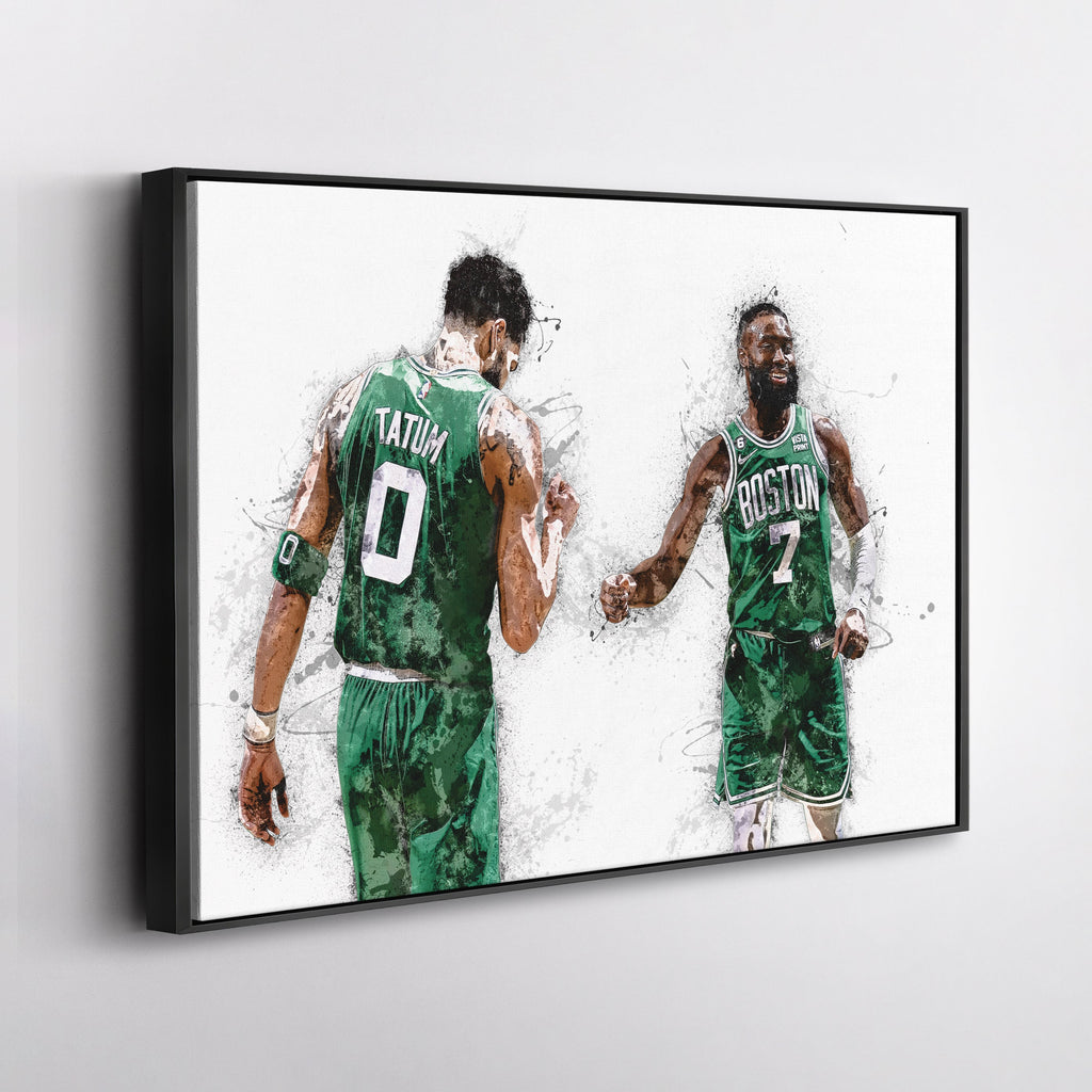 Jaylen Brown & Jayson Tatum Canvas Art – Boston Celtics Wall Decor