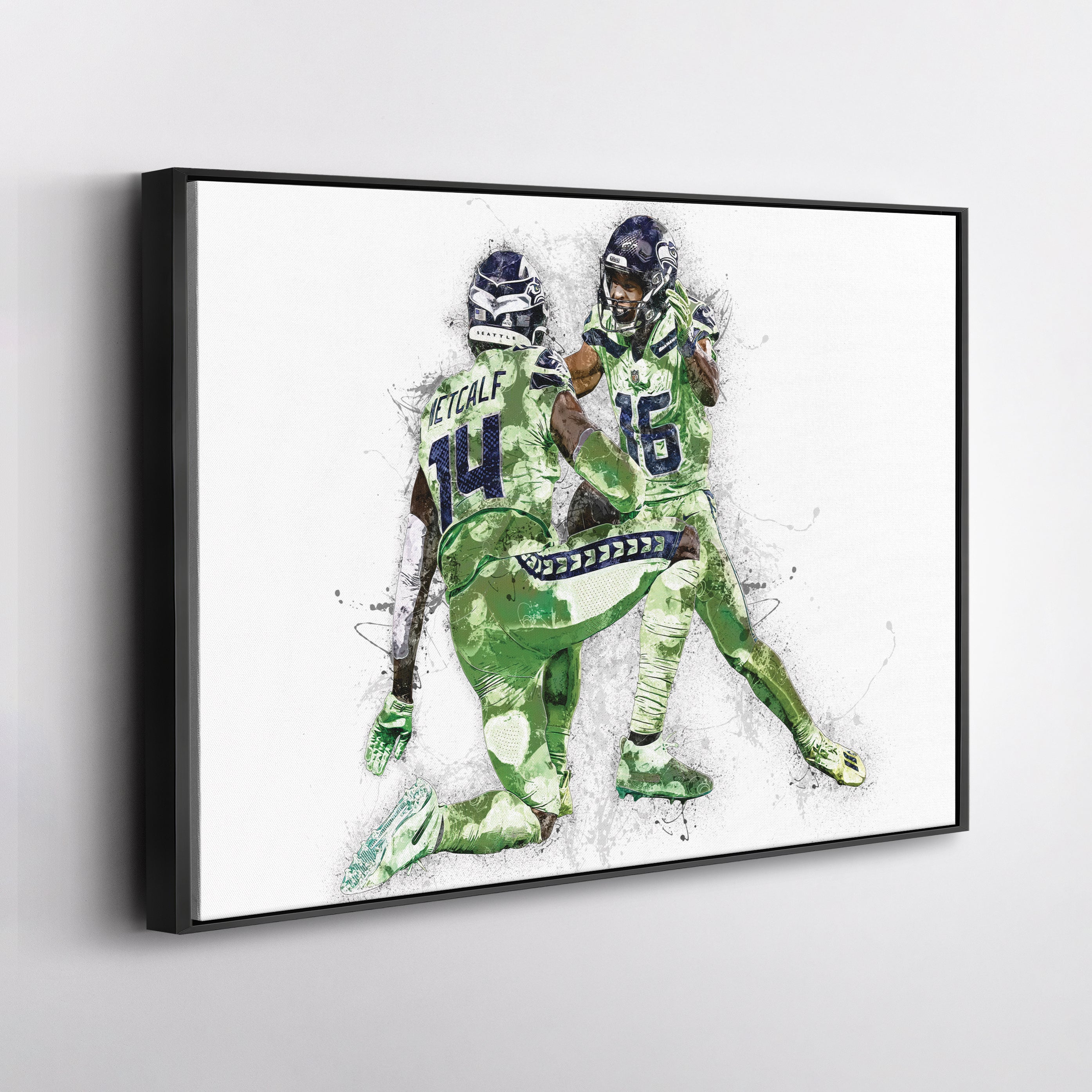 DK Metcalf & Tyler Lockett Canvas Art – Seattle Seahawks Wall Decor