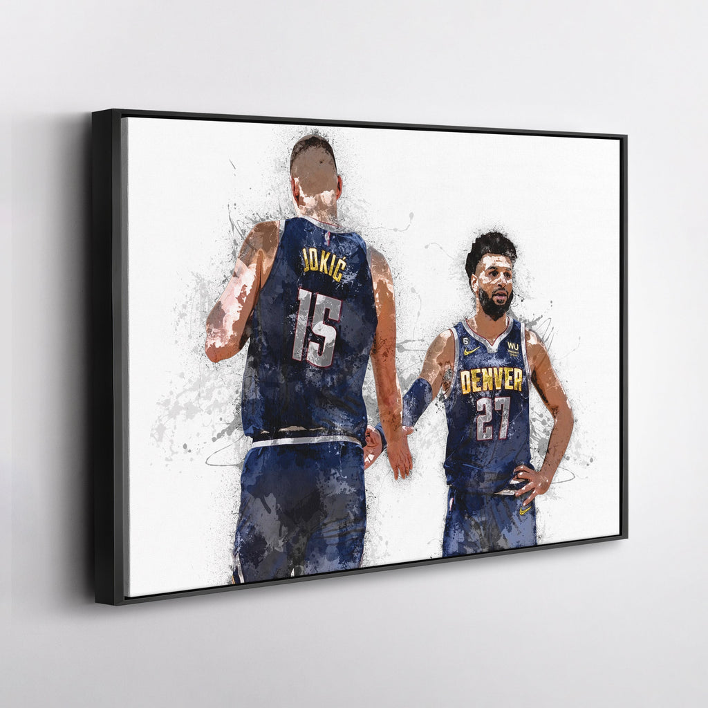 Nikola Jokic & Jamal Murray Canvas Art – Denver Nuggets Wall Decor