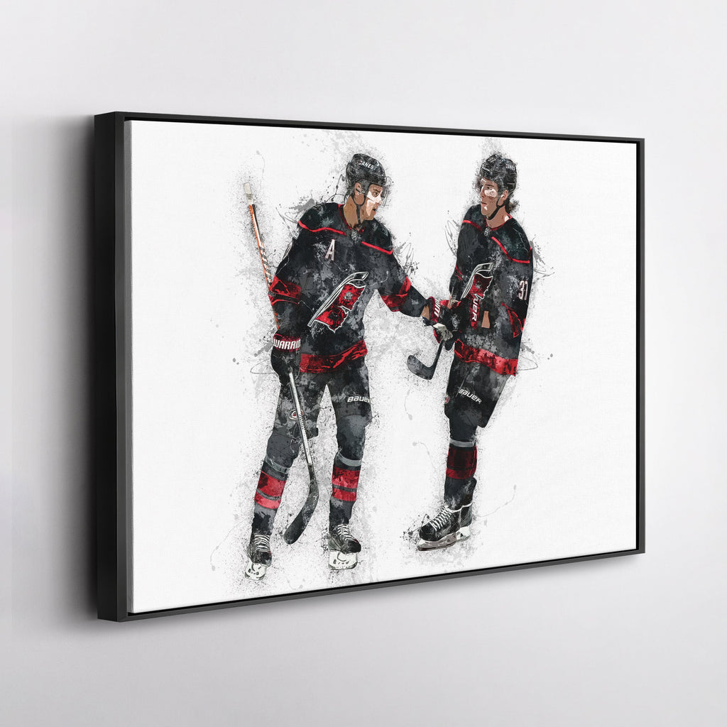 Sebastian Aho & Andrei Svechnikov Canvas Art – Carolina Hurricanes Wall Decor